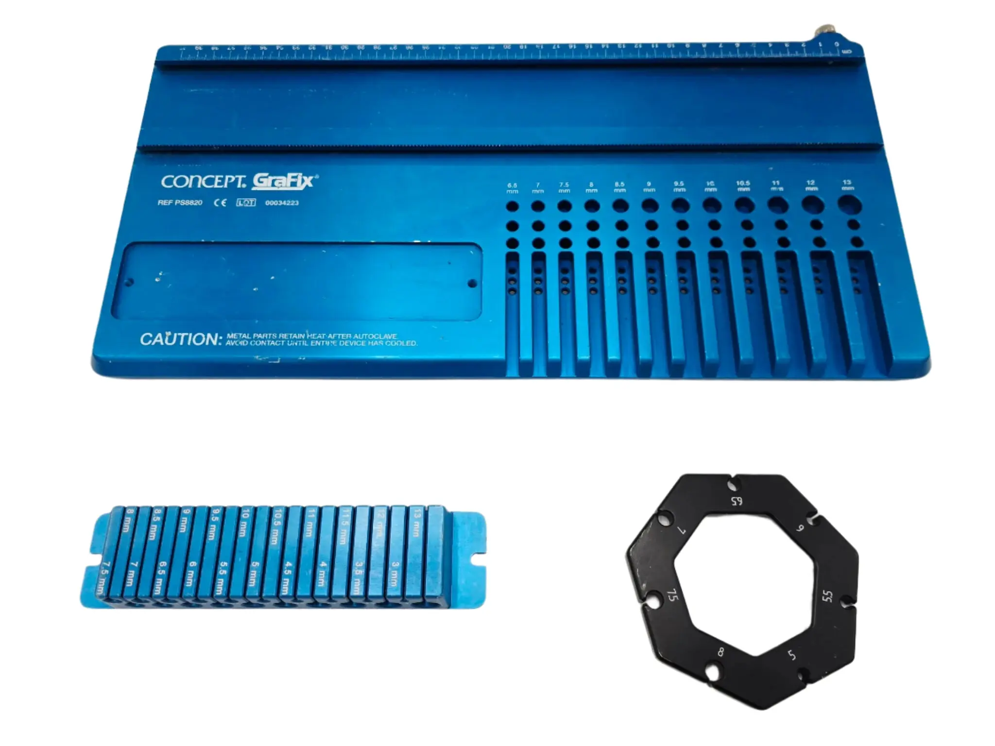 ConMed Concept GraFix Graft Preparation Table w/ Sizing Block & Sizing Ring Set