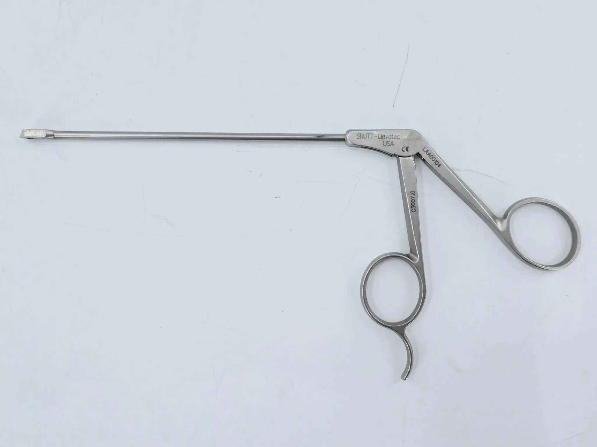 ConMed Shutt Linvatec C3007.0 Retrograde Forceps Straight Left Bite 3.4mm 9" - Image 2