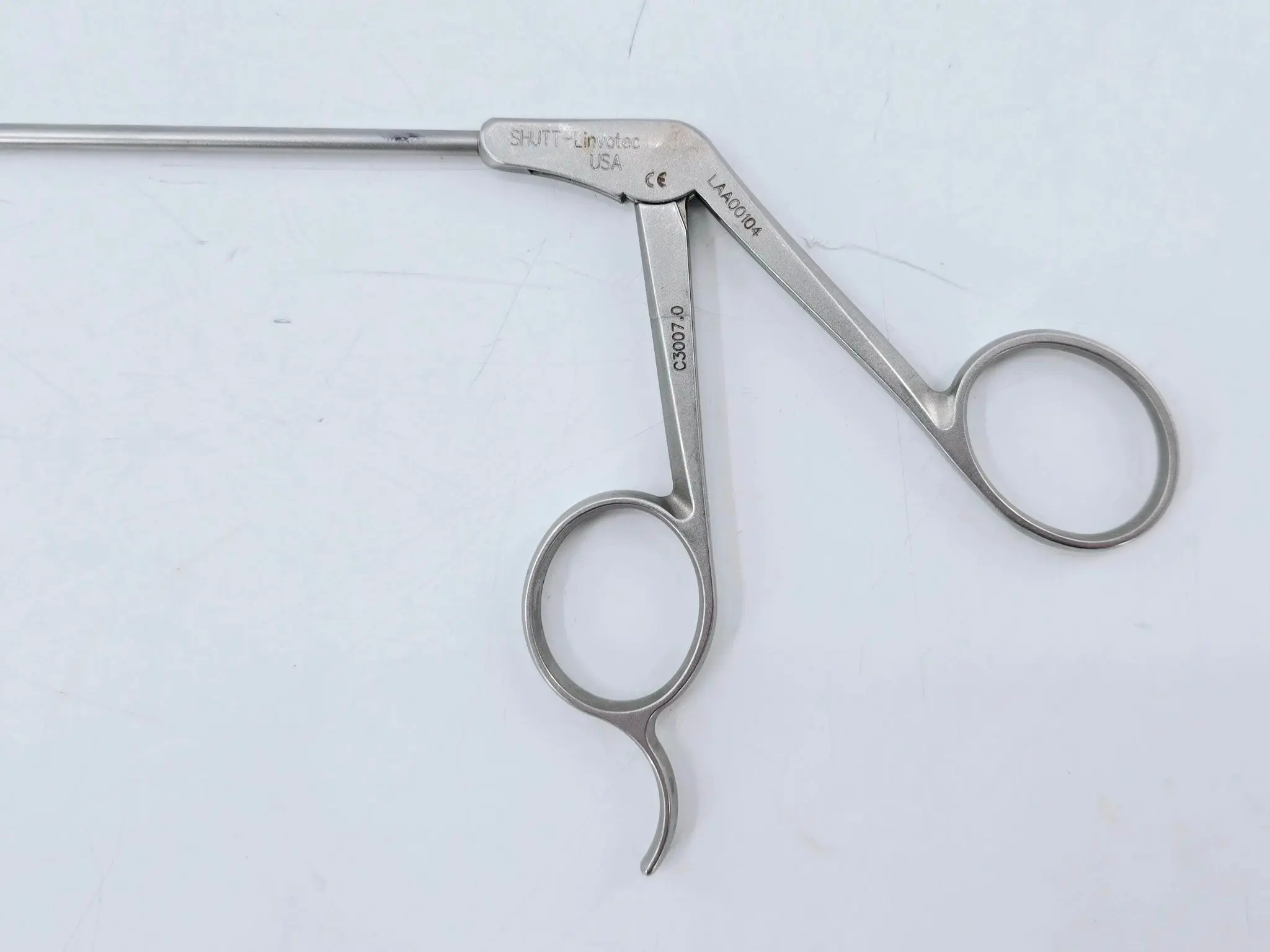ConMed Shutt Linvatec C3007.0 Retrograde Forceps Straight Left Bite 3.4mm 9" - Image 3