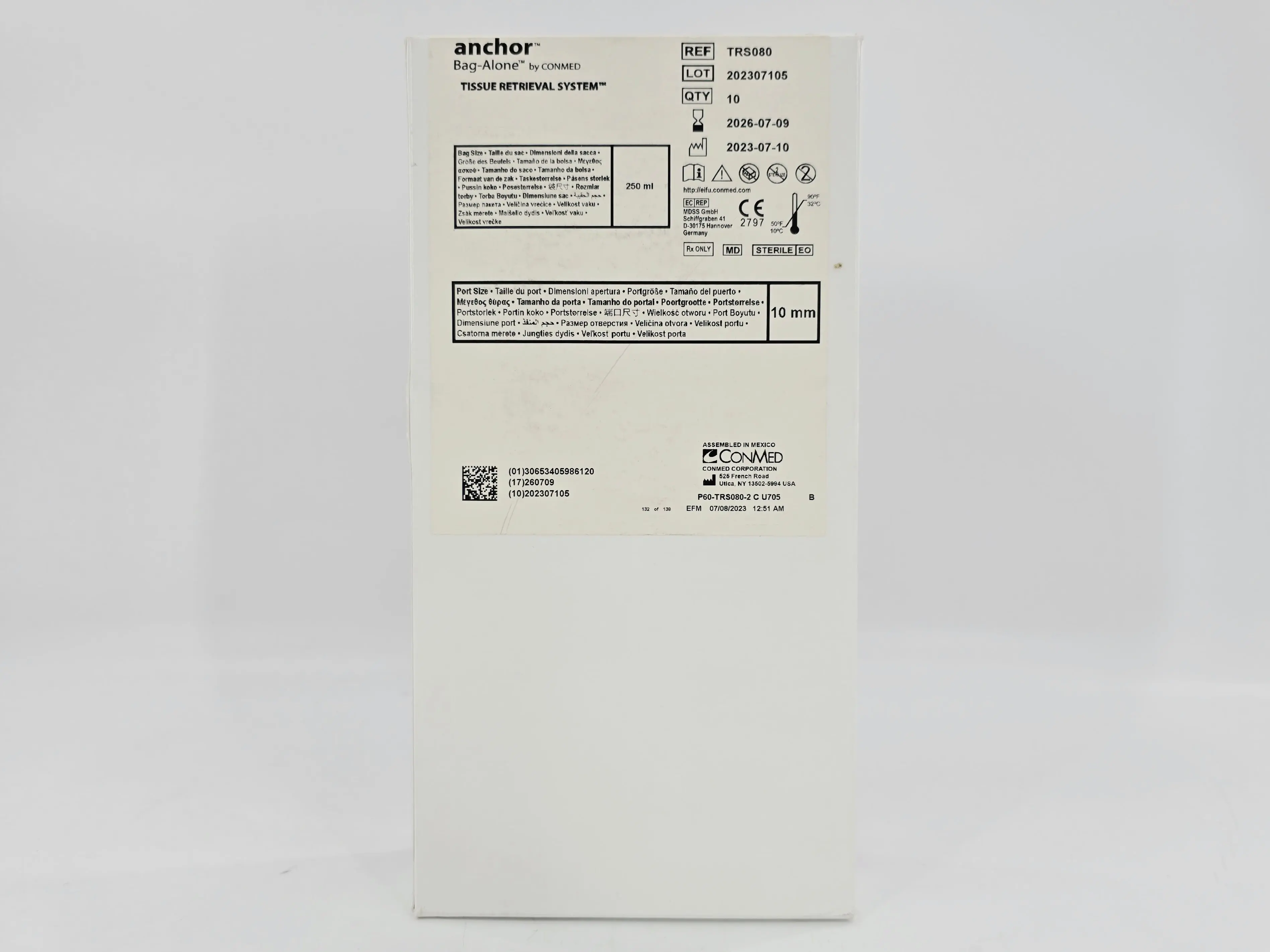 ConMed TRS080 anchor Bag-Alone Tissue Retrieval System 250mL BX/10 - Image 2