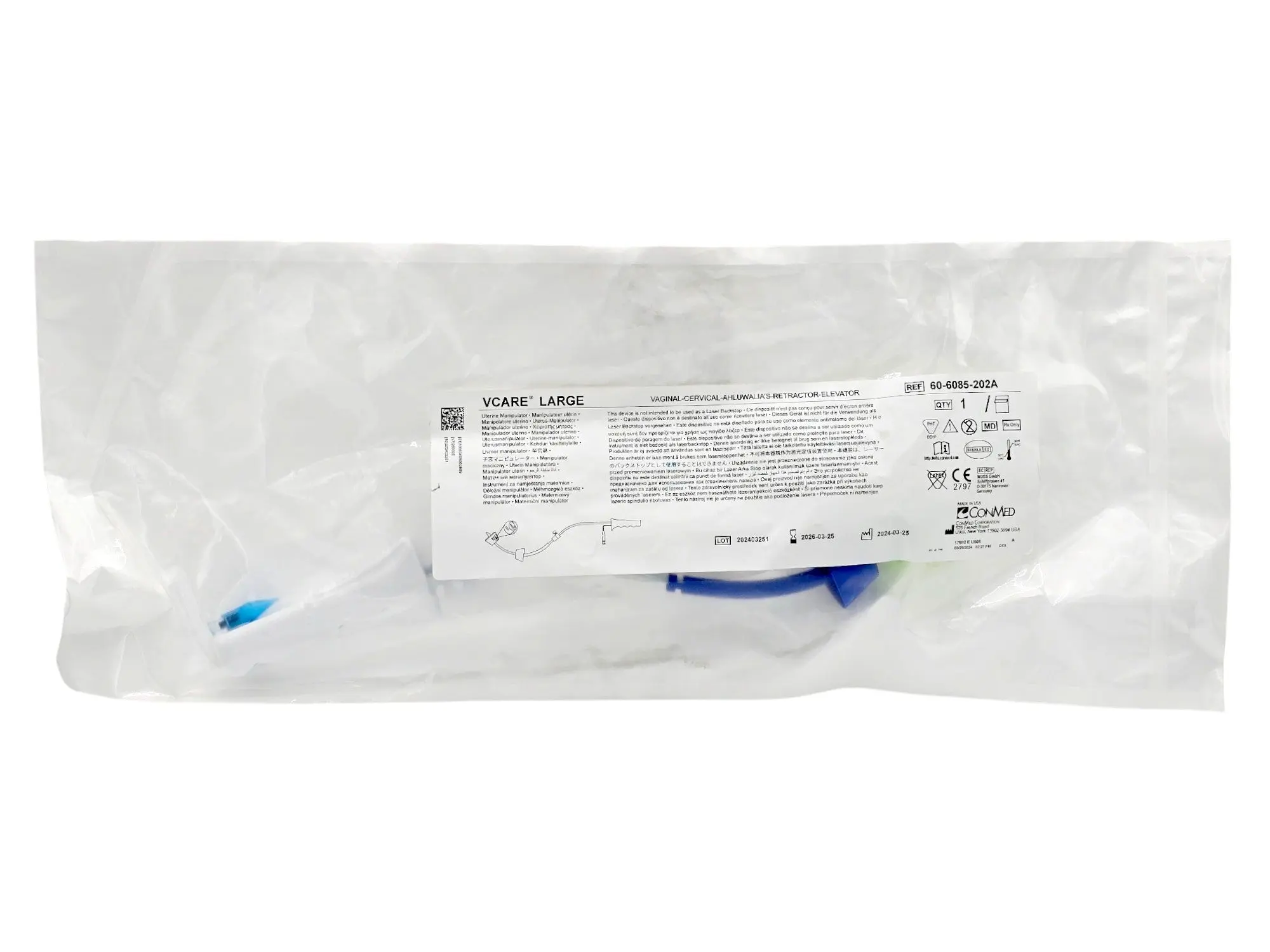 Conmed Vcare Large 60-6085-202A Vaginal Cervical Ahluwalias Retractor Elevator