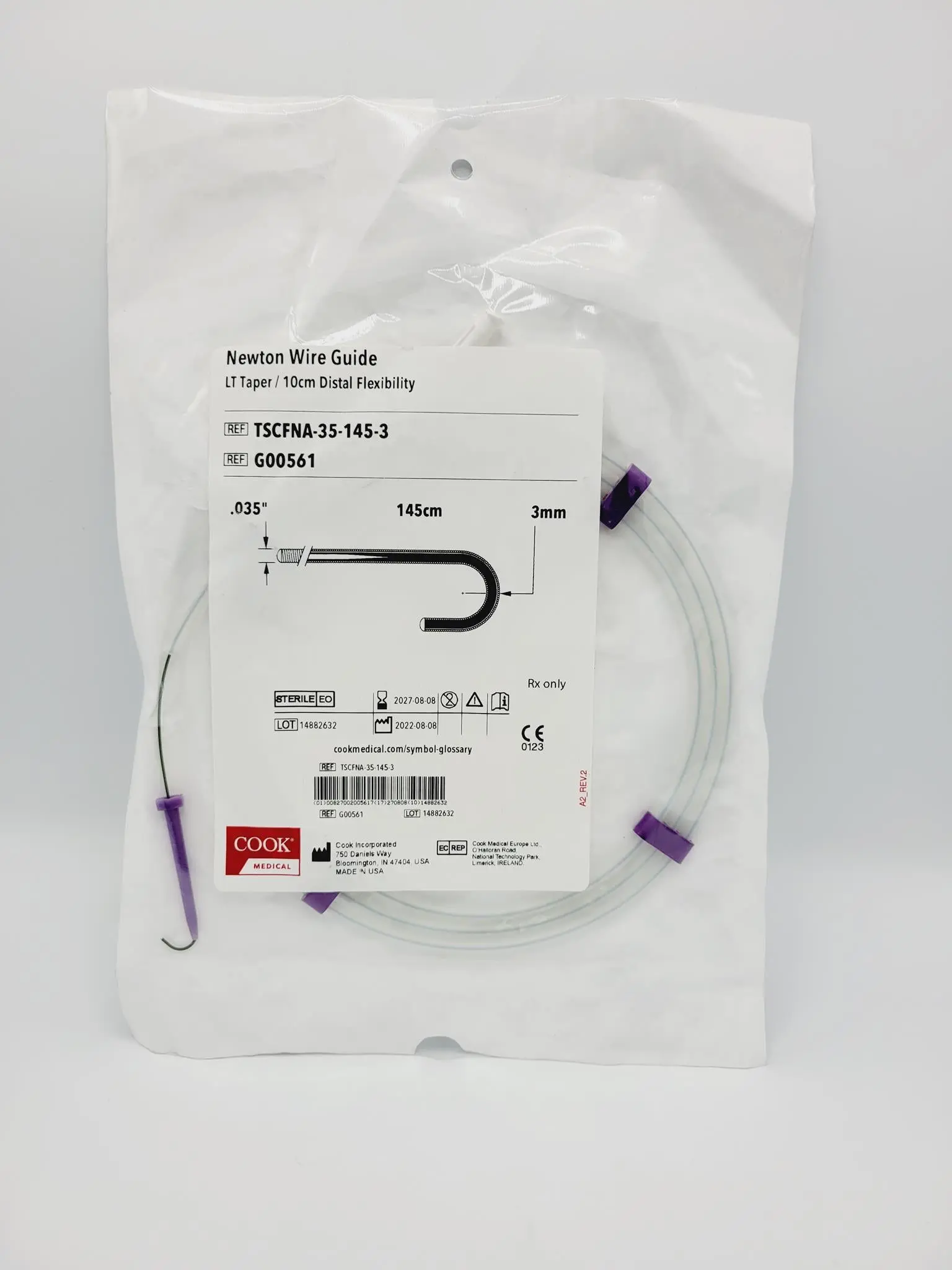Cook Medical G00561 Newton Wire Guide LT Taper 10cm Distal Flexibility - Image 2