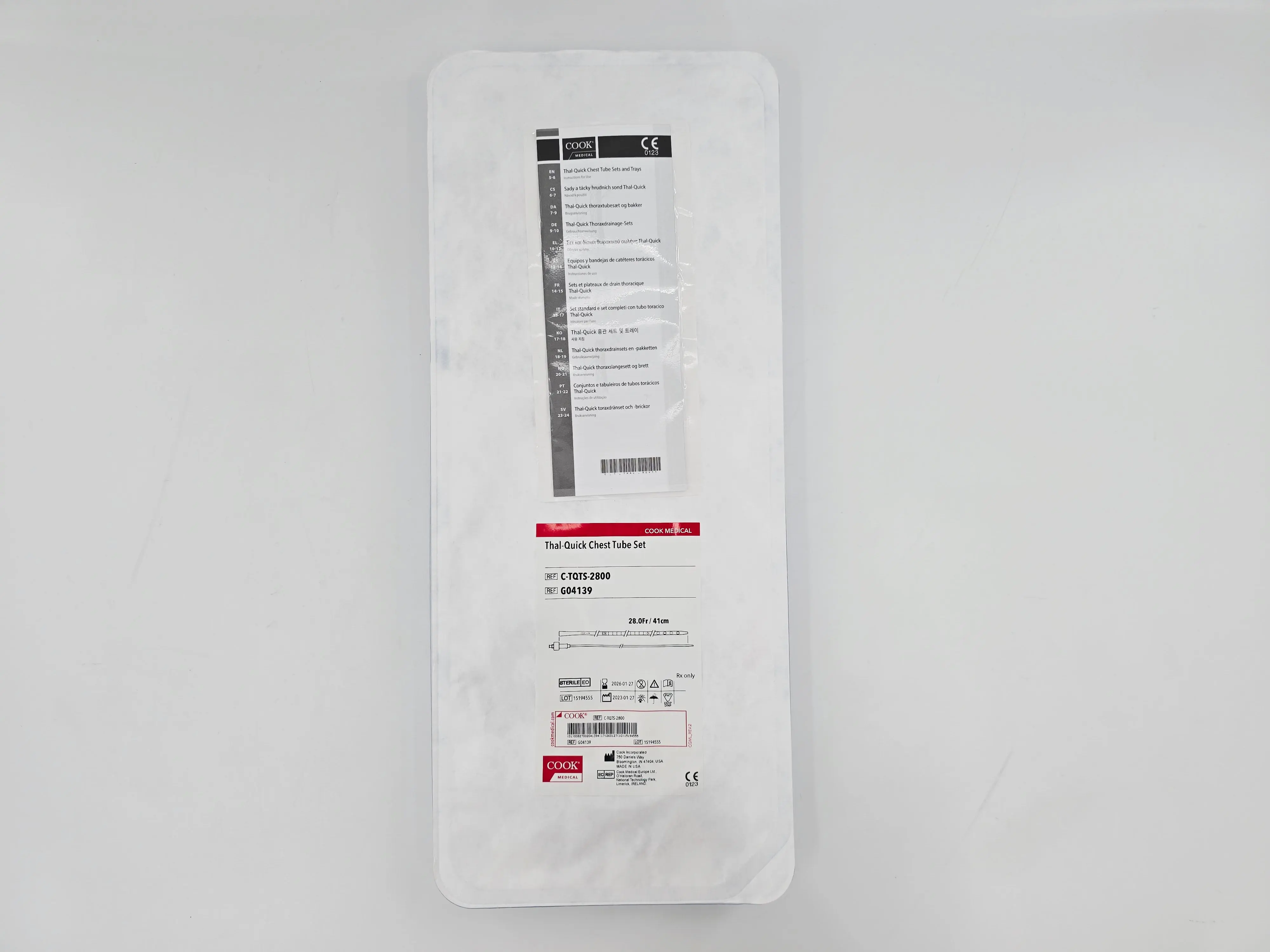 Cook Medical G04139 Thal-Quick Chest Tube Set 28F x 41cm 1/EA - Image 2