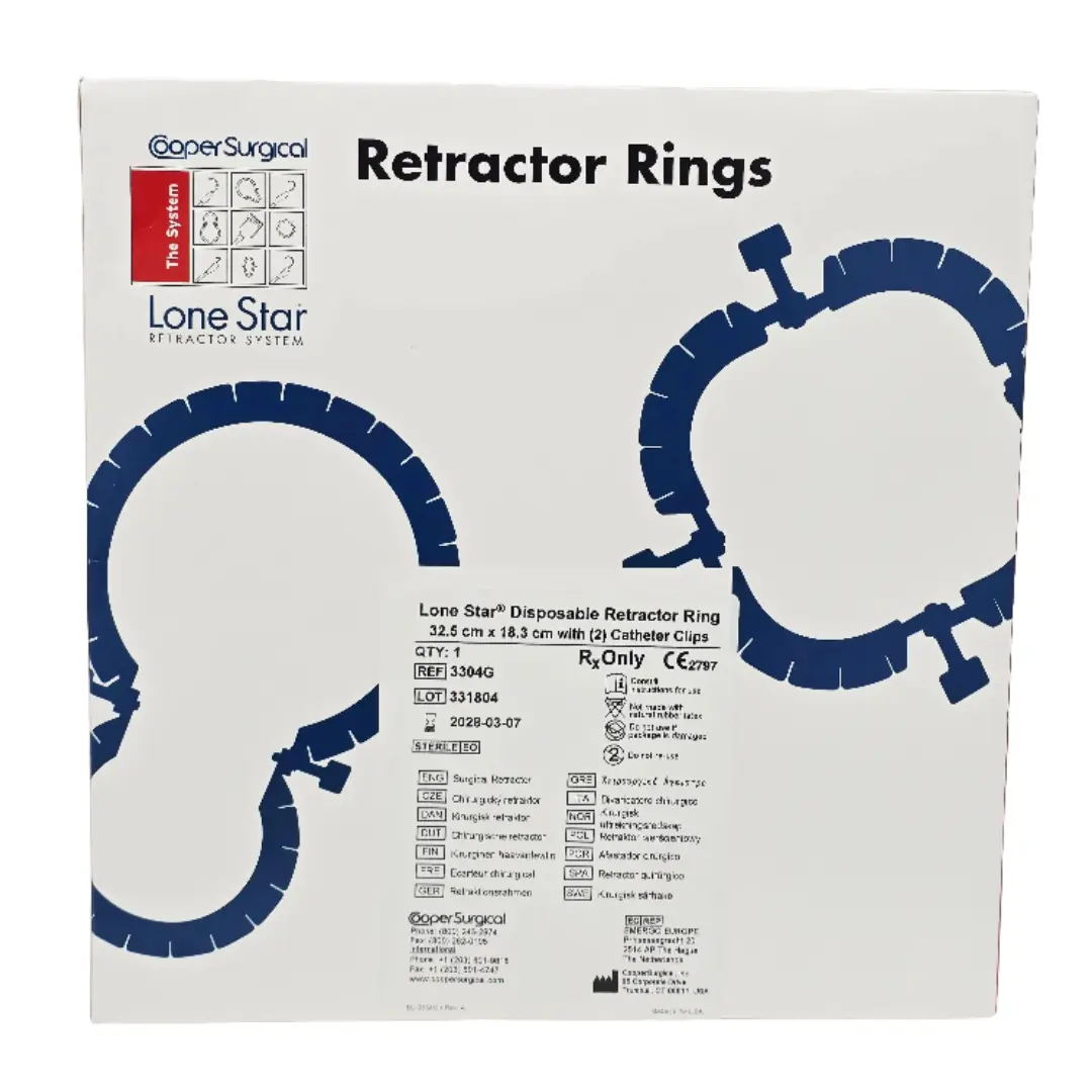 Coopersurgical 3304G Lone Star Retractor Ring 32.5x18.3cm with Catheter Clips