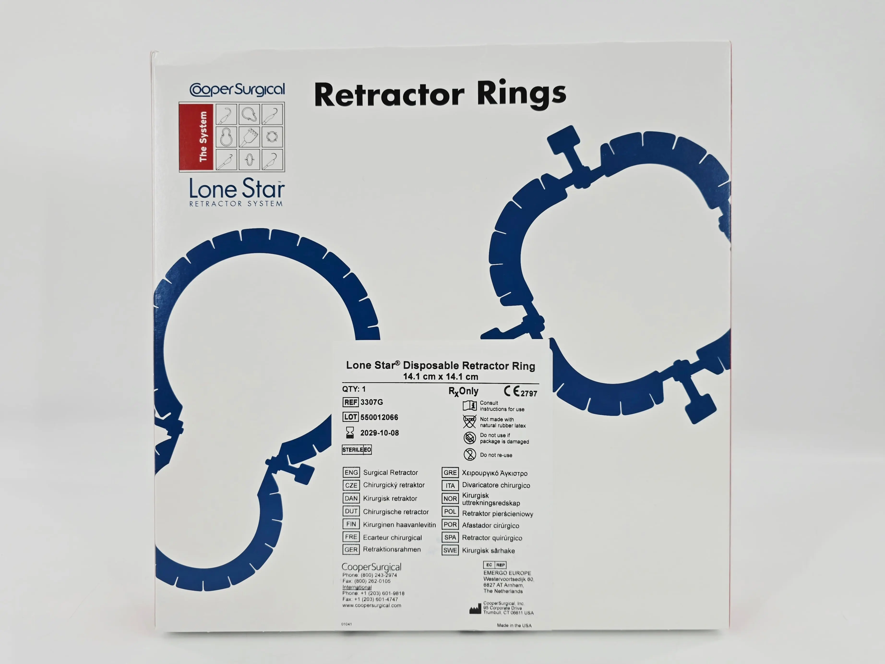 CooperSurgical 3307G LoneStar Disposable Surgical Retractor Ring 14.1cm x 14.1cm 1/EA - Image 2