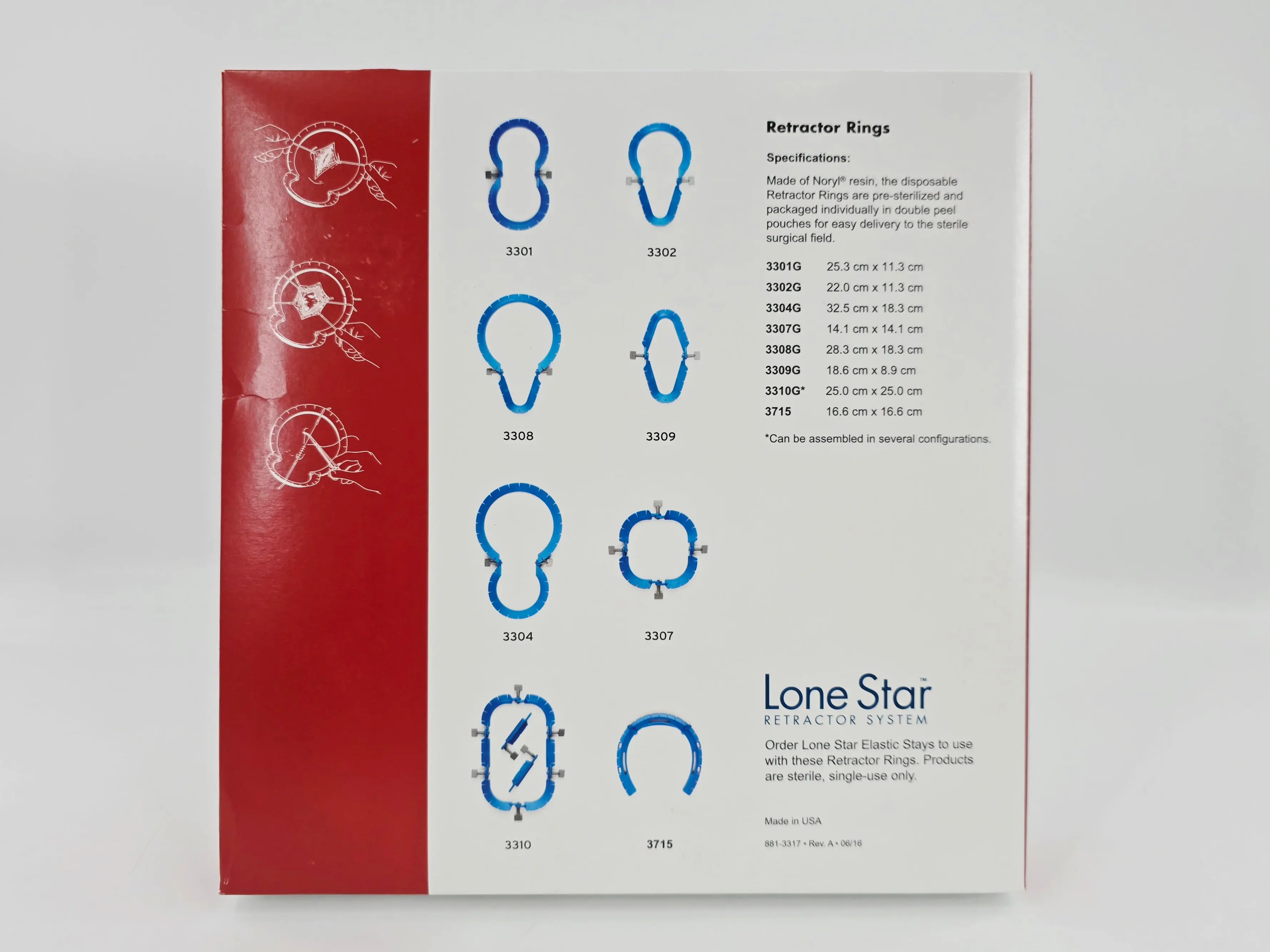 CooperSurgical 3307G LoneStar Disposable Surgical Retractor Ring 14.1cm x 14.1cm 1/EA - Image 3