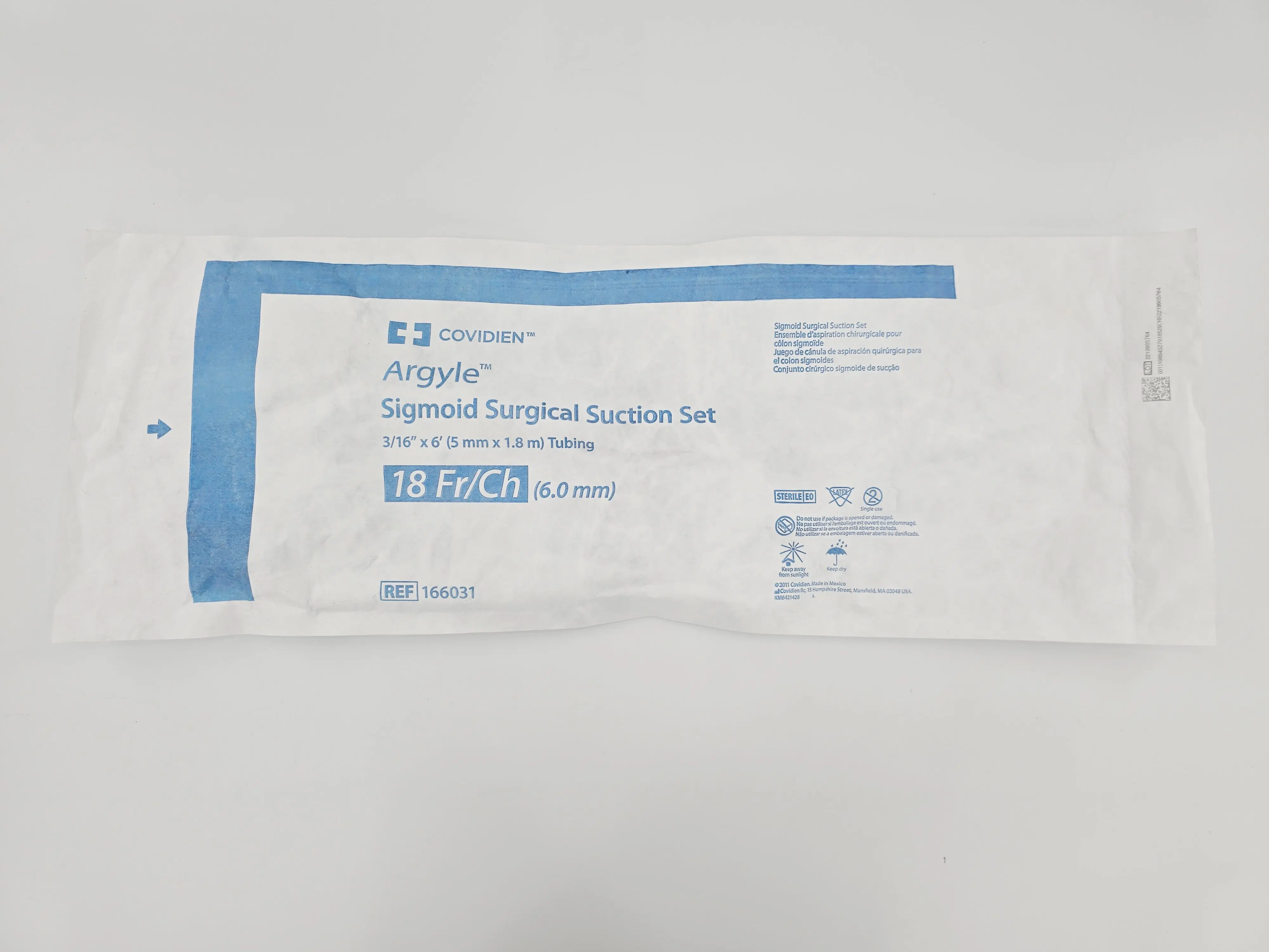 Covidien 166031 Argyle Sigmoid Surgical Suction Set 18Fr./Ch 3/16" x 6' Tubing - Image 2