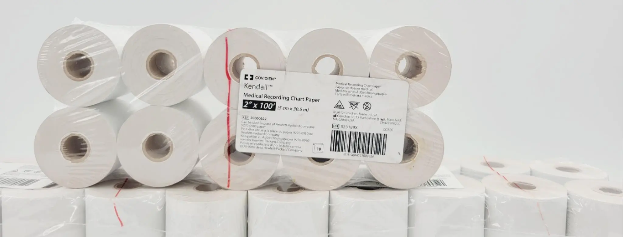 Covidien 20060622 Kendall Medical Recording Chart Paper 2" x 100' 50 Pack - Image 3