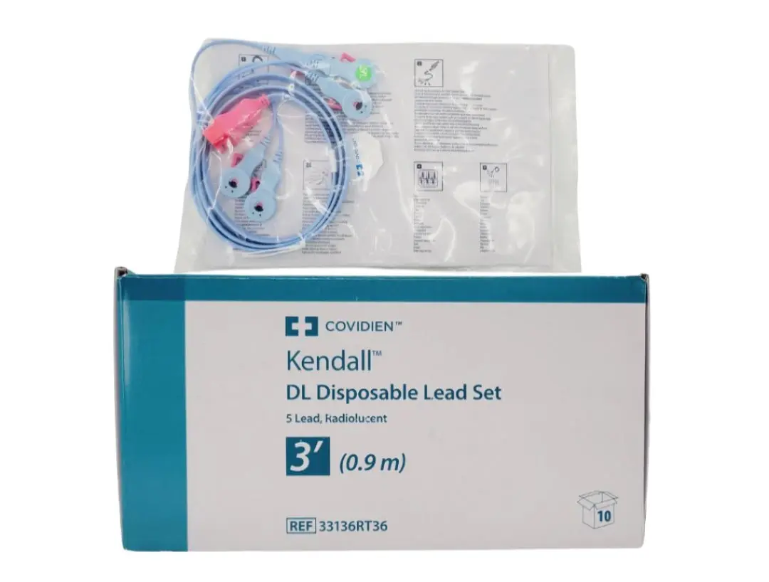 Covidien 33136RT36 Kendall DL Disposable Lead Set 3' BX/10