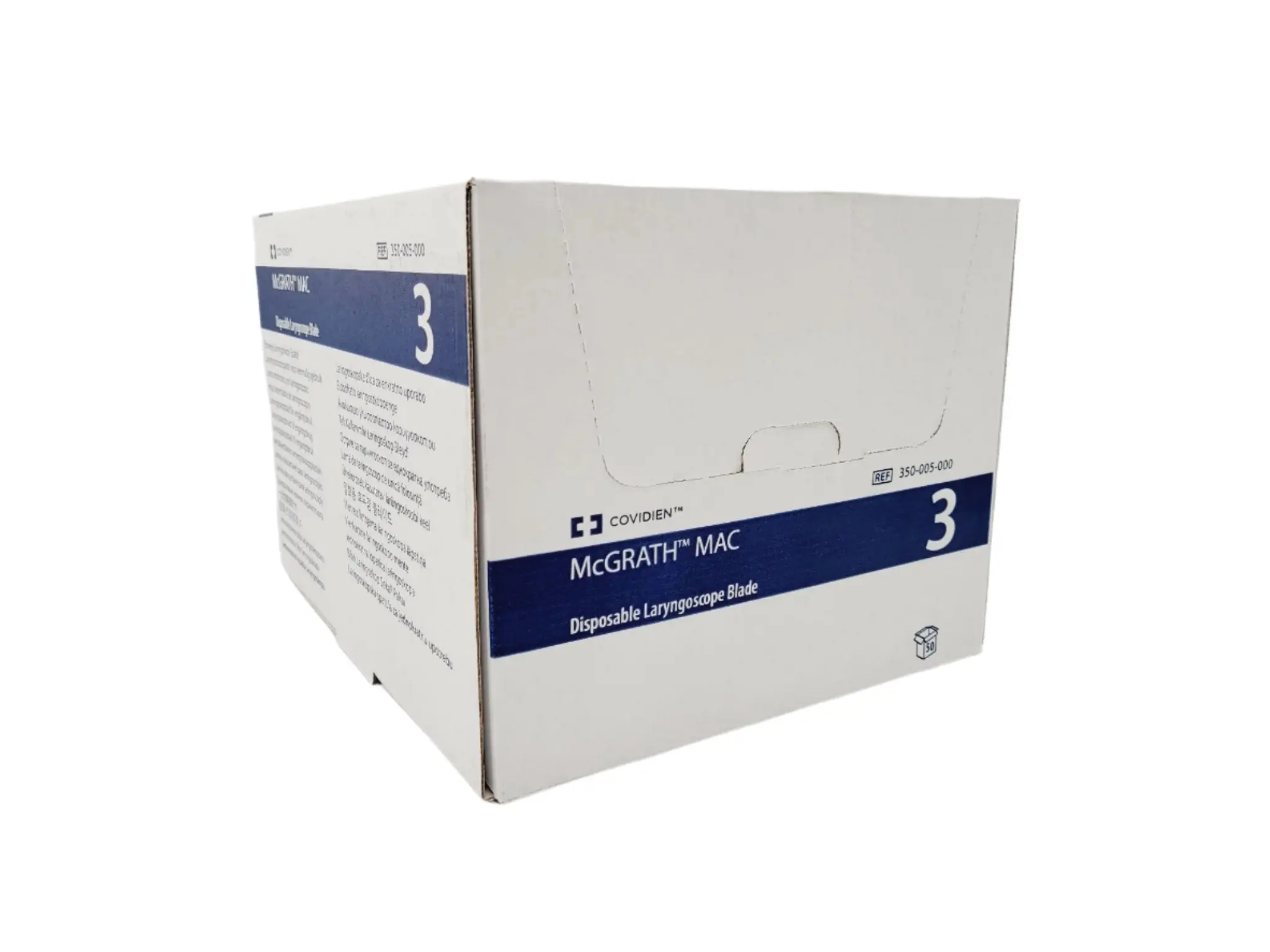 Covidien 350-005-000 McGRATH MAC 3 Disposable Video Laryngoscope Blade BX/50