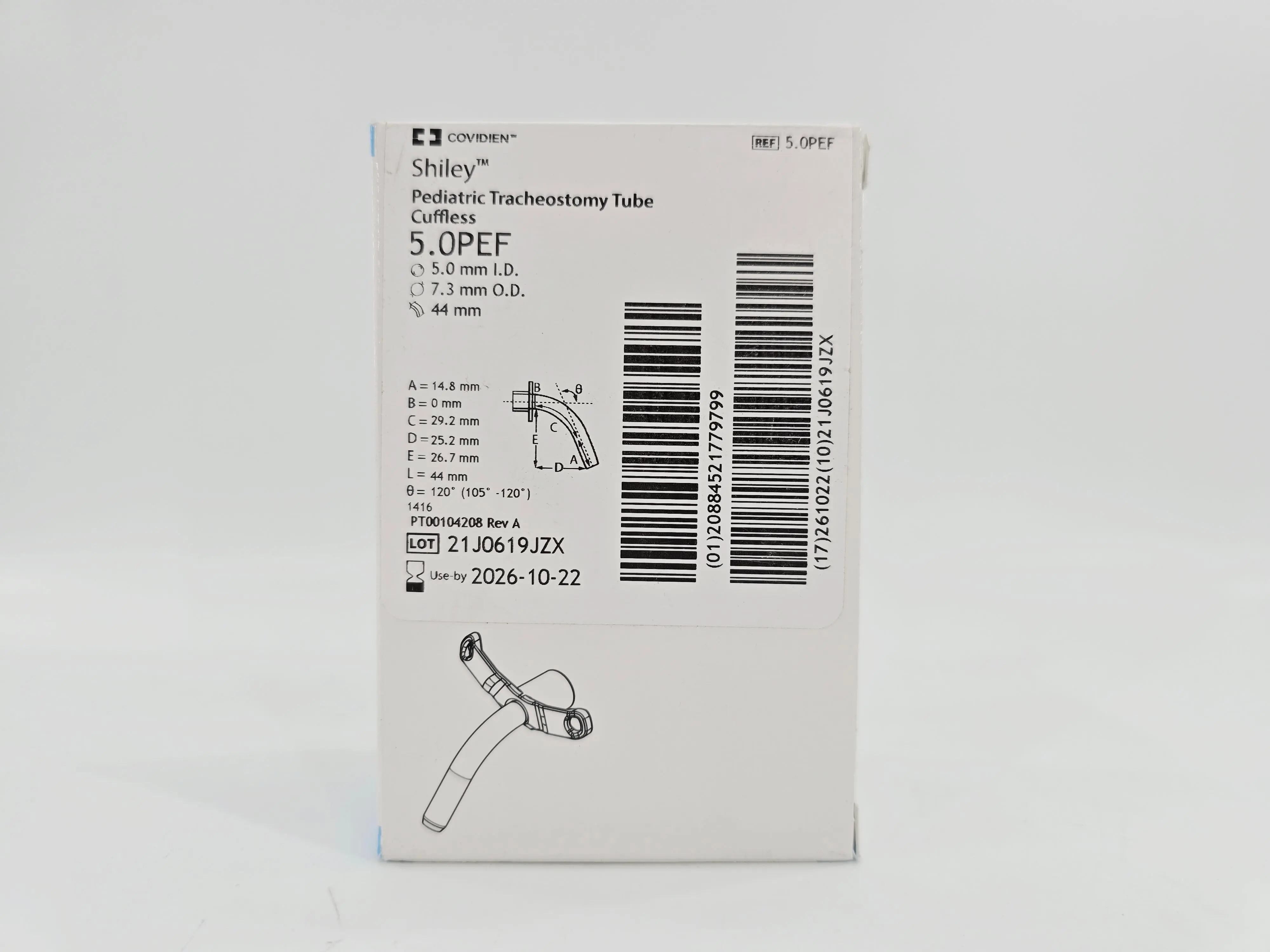 Covidien 5.0PEF Shiley Pediatric Tracheostomy Tube Cuffless - Image 2