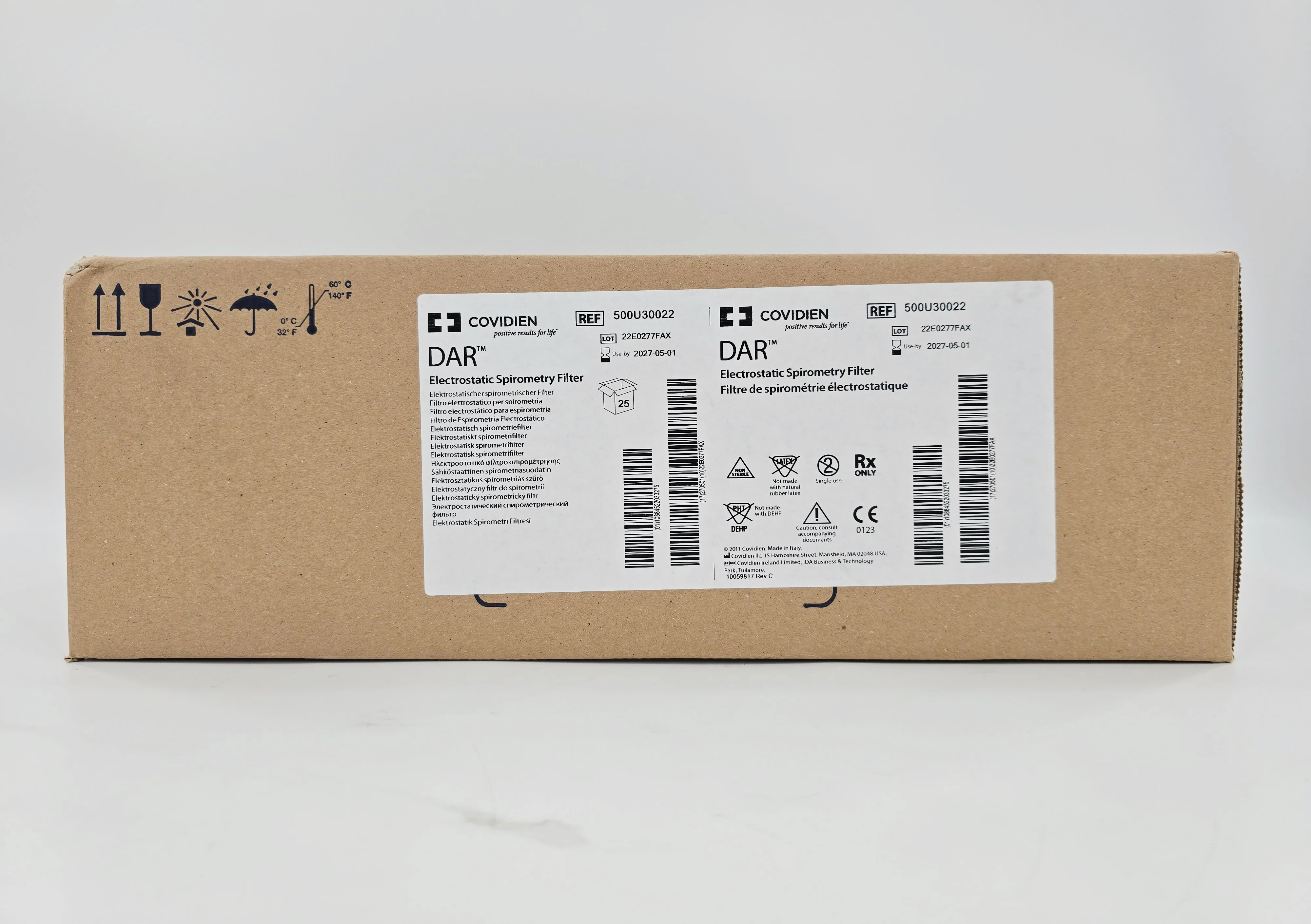 Covidien 500U30022 DAR Electrostatic Spirometry Filter BX/25 - Image 2