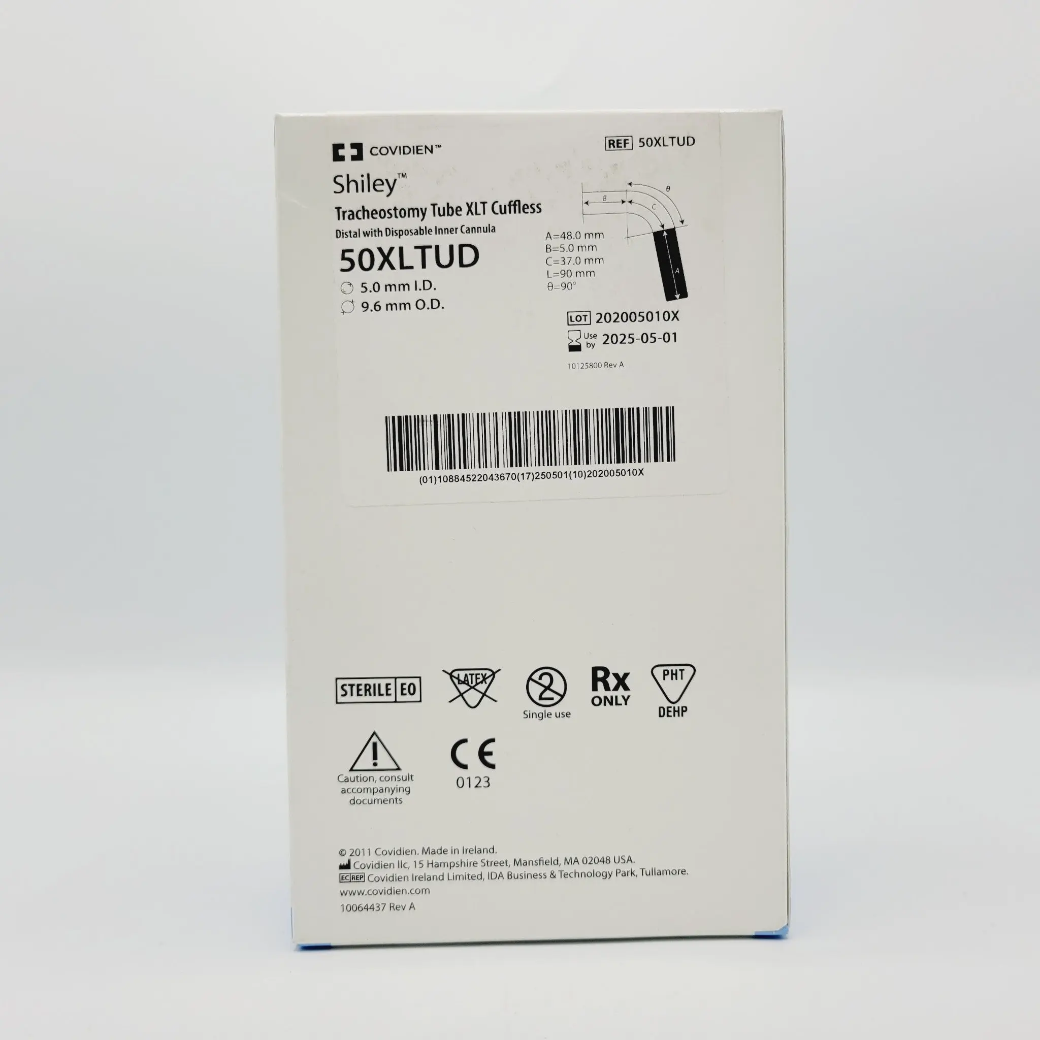 Covidien 50XLTCD Shiley Tracheostomy Tube XLT Cuffed w/ Disposable Inner Cannula - Image 2