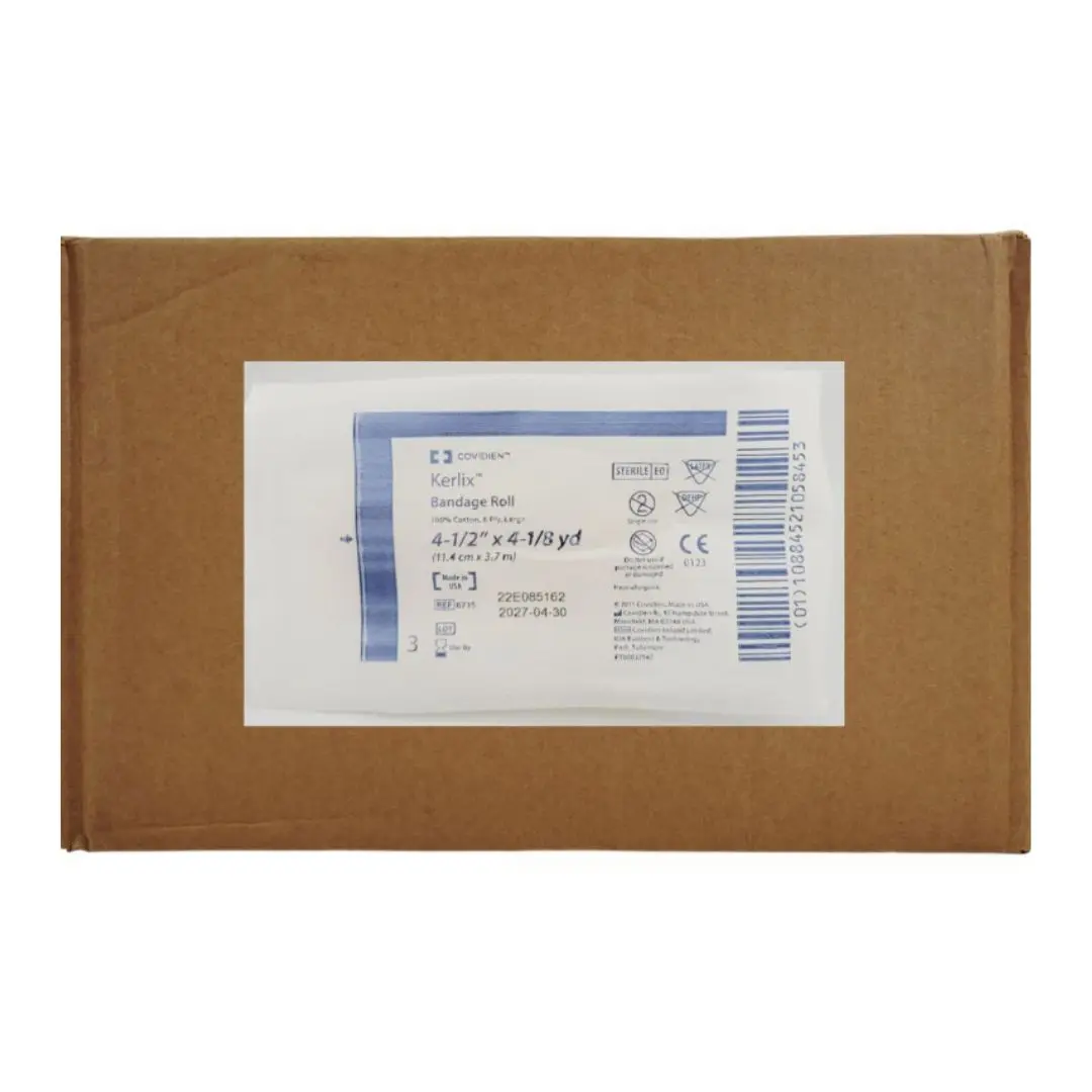 Covidien 6715 Kendall Kerlix 4.5 in x 4.1 yd Gauze Rolls 6 Ply - Sterile Case/96