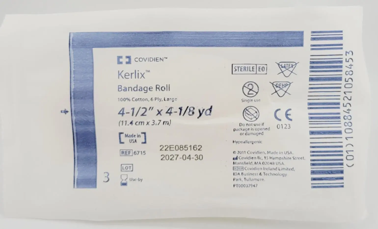 Covidien 6715 Kendall Kerlix 4.5 in x 4.1 yd Gauze Rolls 6 Ply - Sterile Case/96 - Image 2
