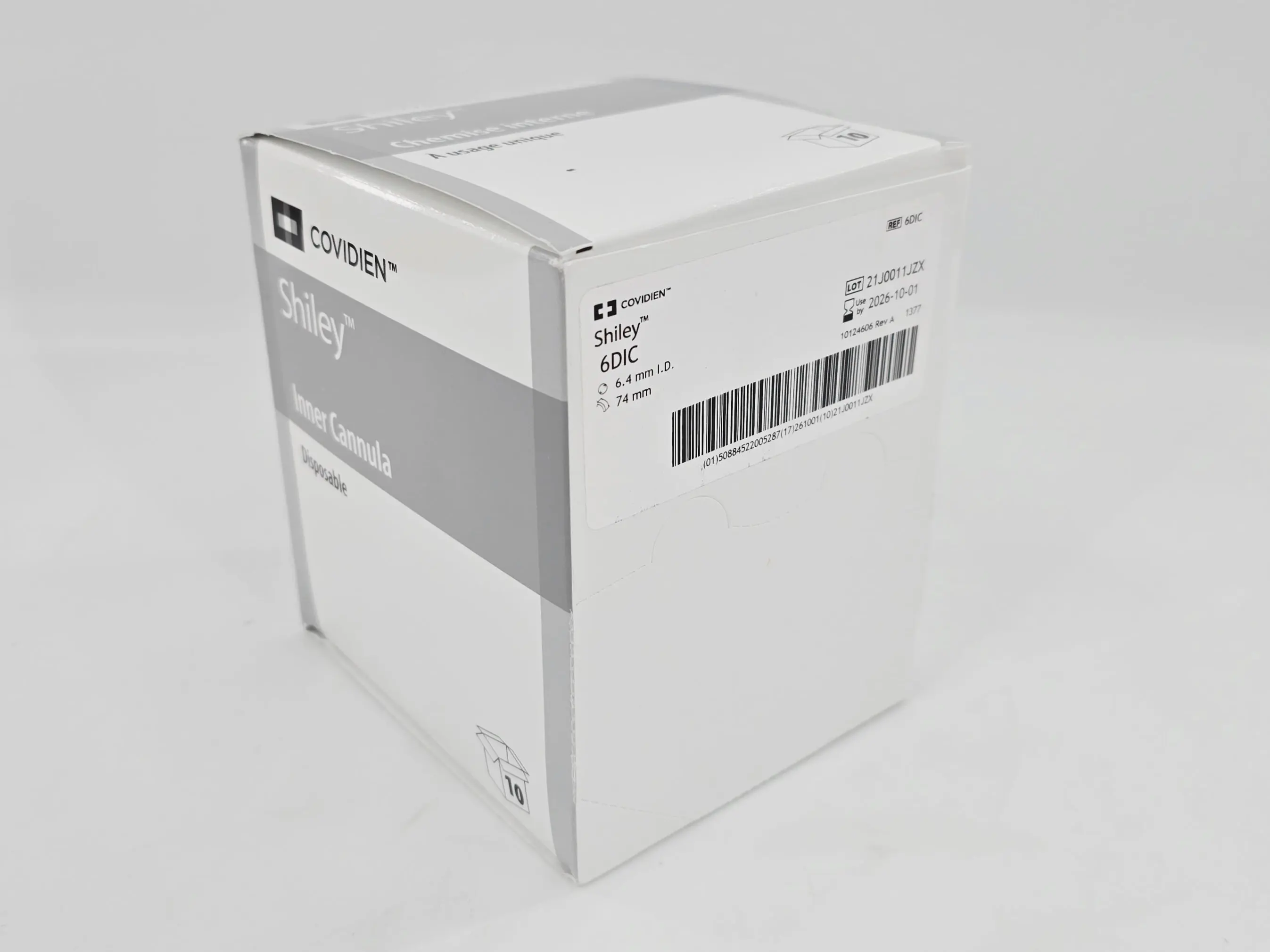 Covidien 6DIC Shiley Disposable Inner Cannula 6.4mm I.D. 74mm Length BX/10 - Image 2