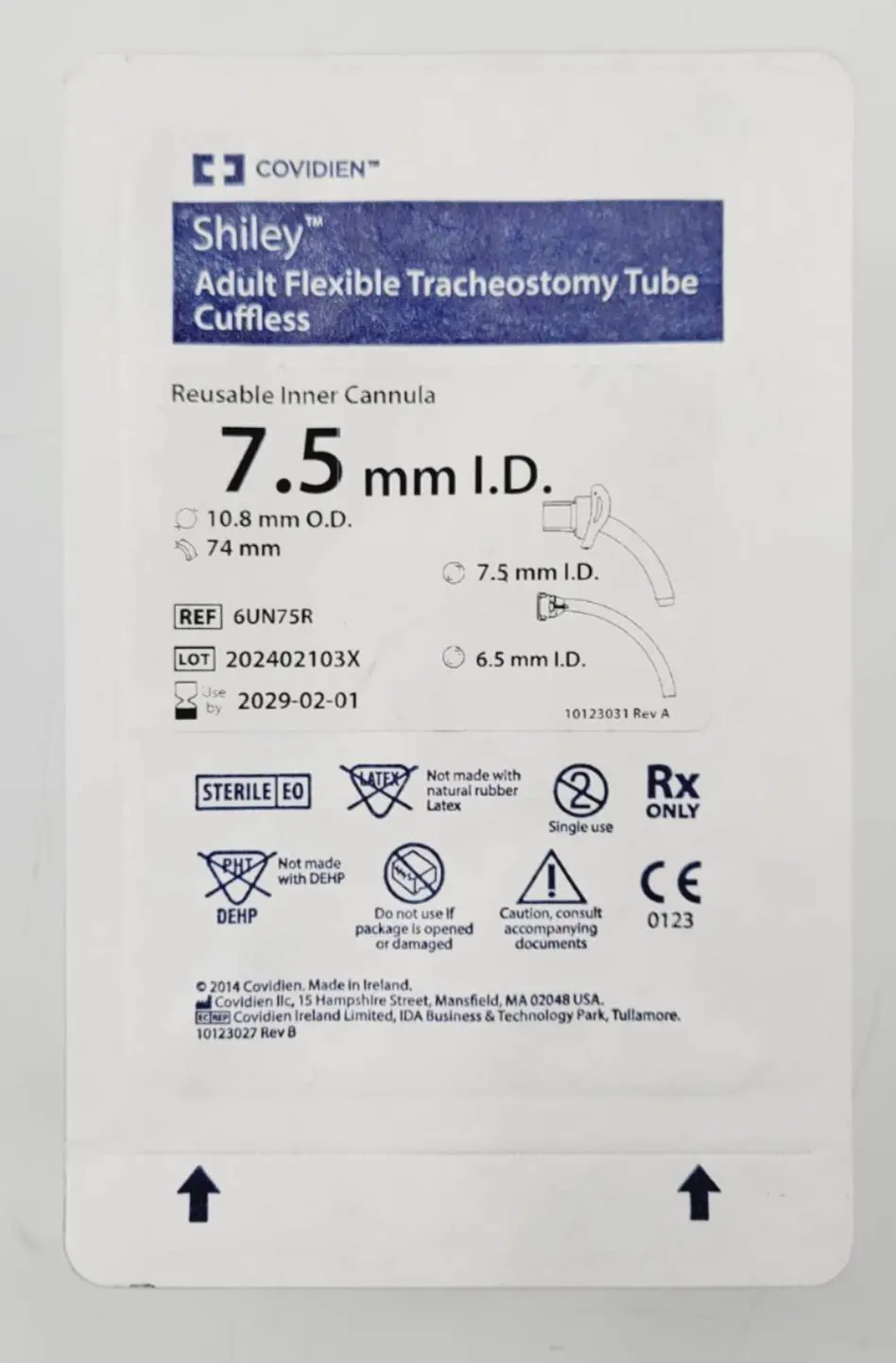 Covidien 6UN75R Adult Flexible Tracheostomy Tube Cuffless Inner Cannula - Image 2
