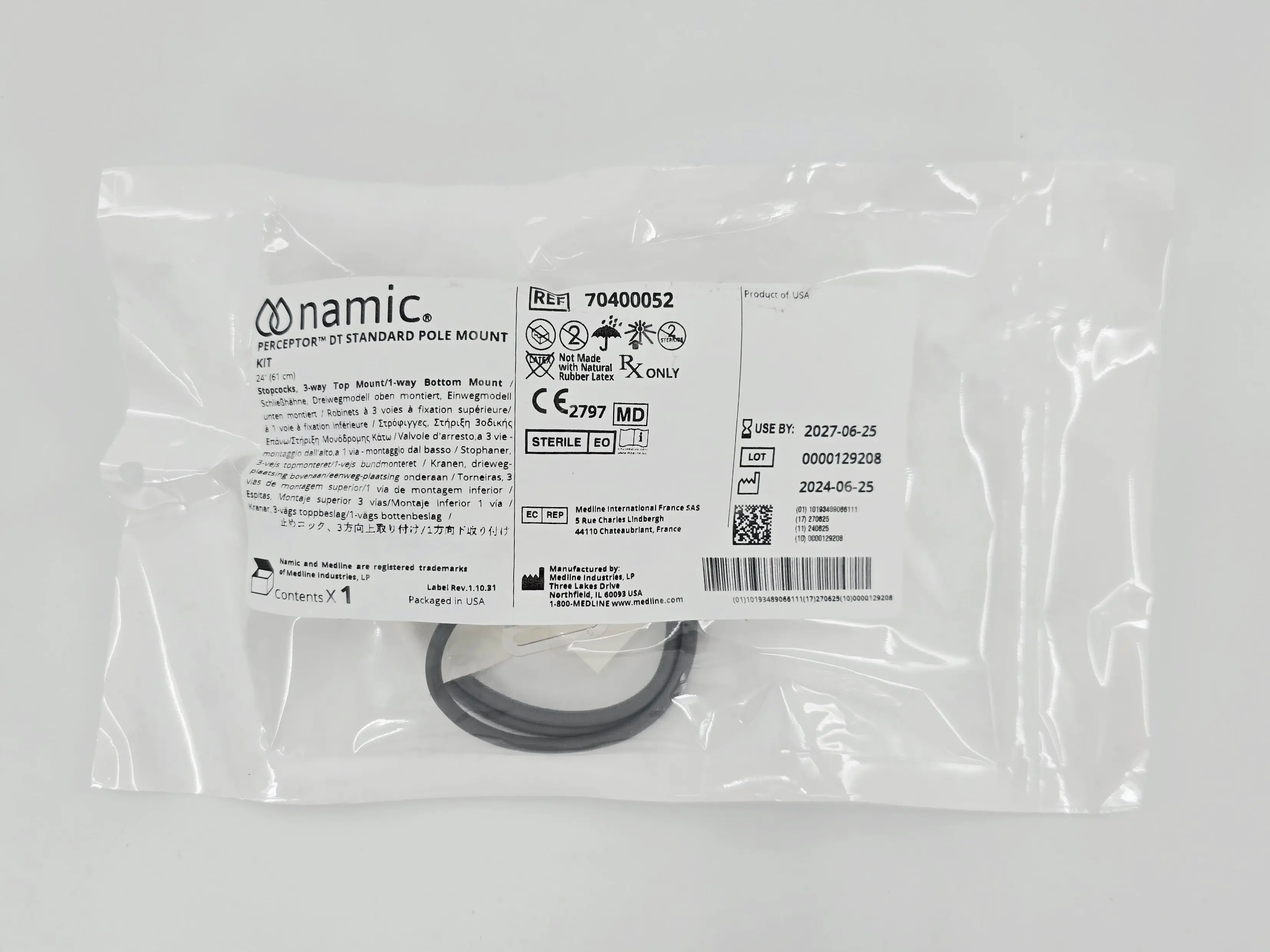 Medline 70400052 namic Perceptor DT Standard Pole Mount Kit BX/10 - Image 2