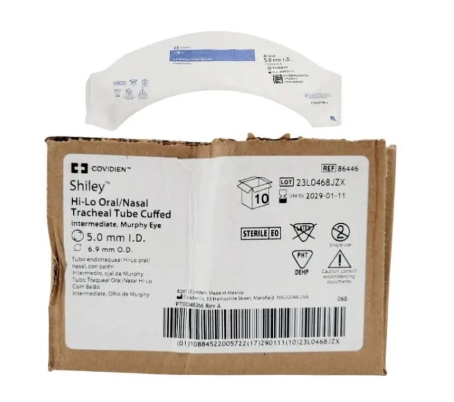 Covidien 86446 Shiley Hi-Lo Oral/Nasal Endo-Tracheal Tube Cuffed, 5mm I.D. BX/10