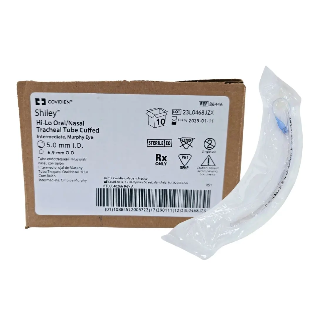 Covidien 86446 Shiley Hi-Lo Oral/Nasal Tracheal Tube Cuffed 5mm I.D. BX/10