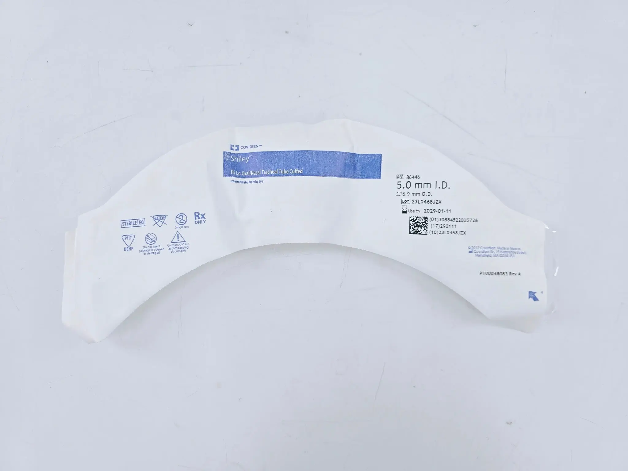 Covidien 86446 Shiley Hi-Lo Oral/Nasal Tracheal Tube Cuffed 5mm I.D. BX/10 - Image 3