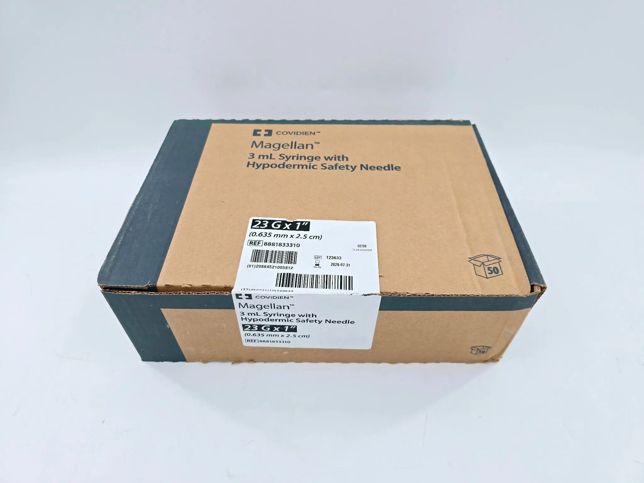 Covidien 8881833310 Magellan 3mL Syringe w/ Hypodermic Safety Needle Box of 50 - Image 2