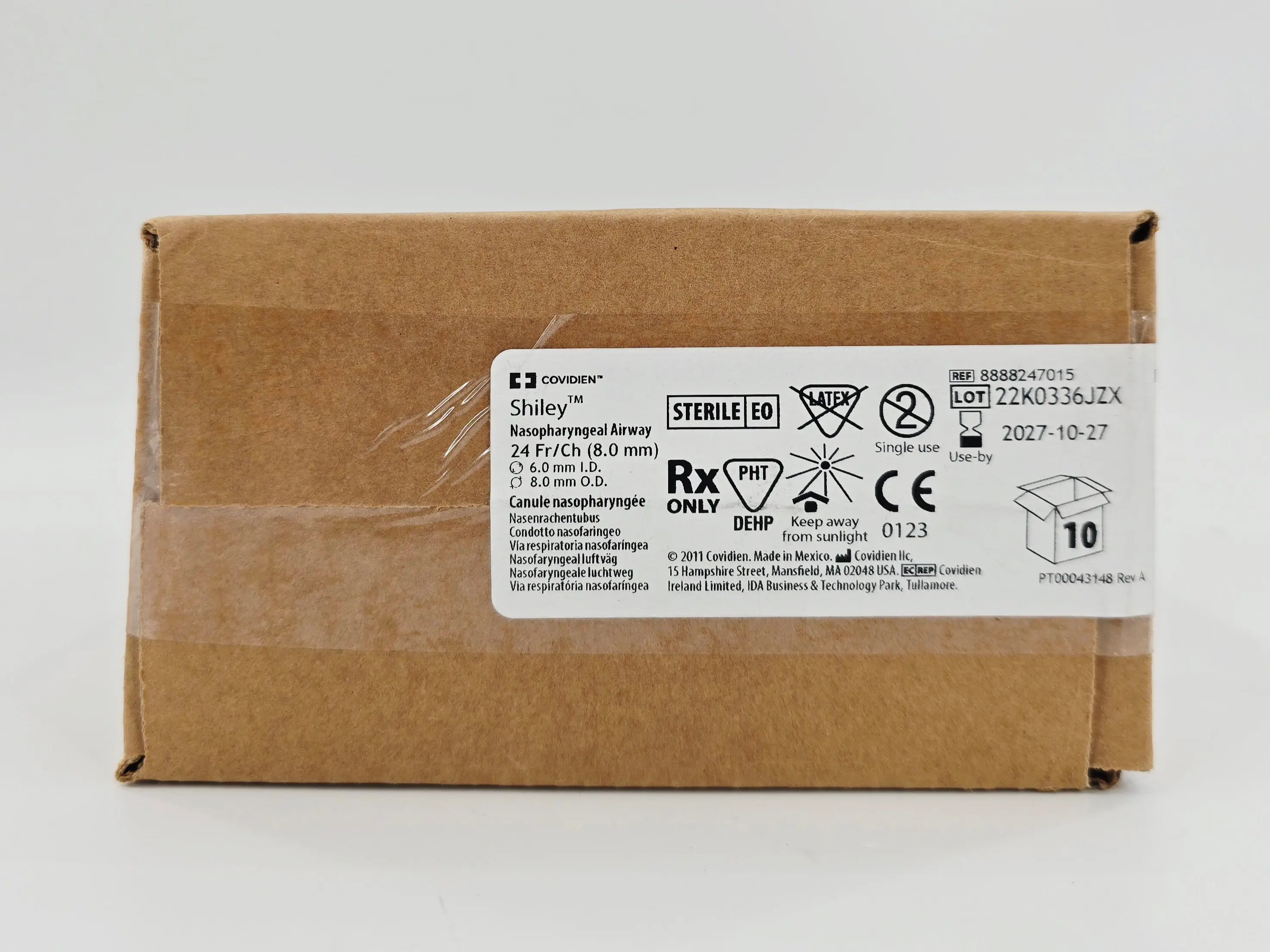 Covidien 8888247015 Shiley Nasopharyngeal Airway 24Fr/Ch (8.0mm) CS/10 - Image 2