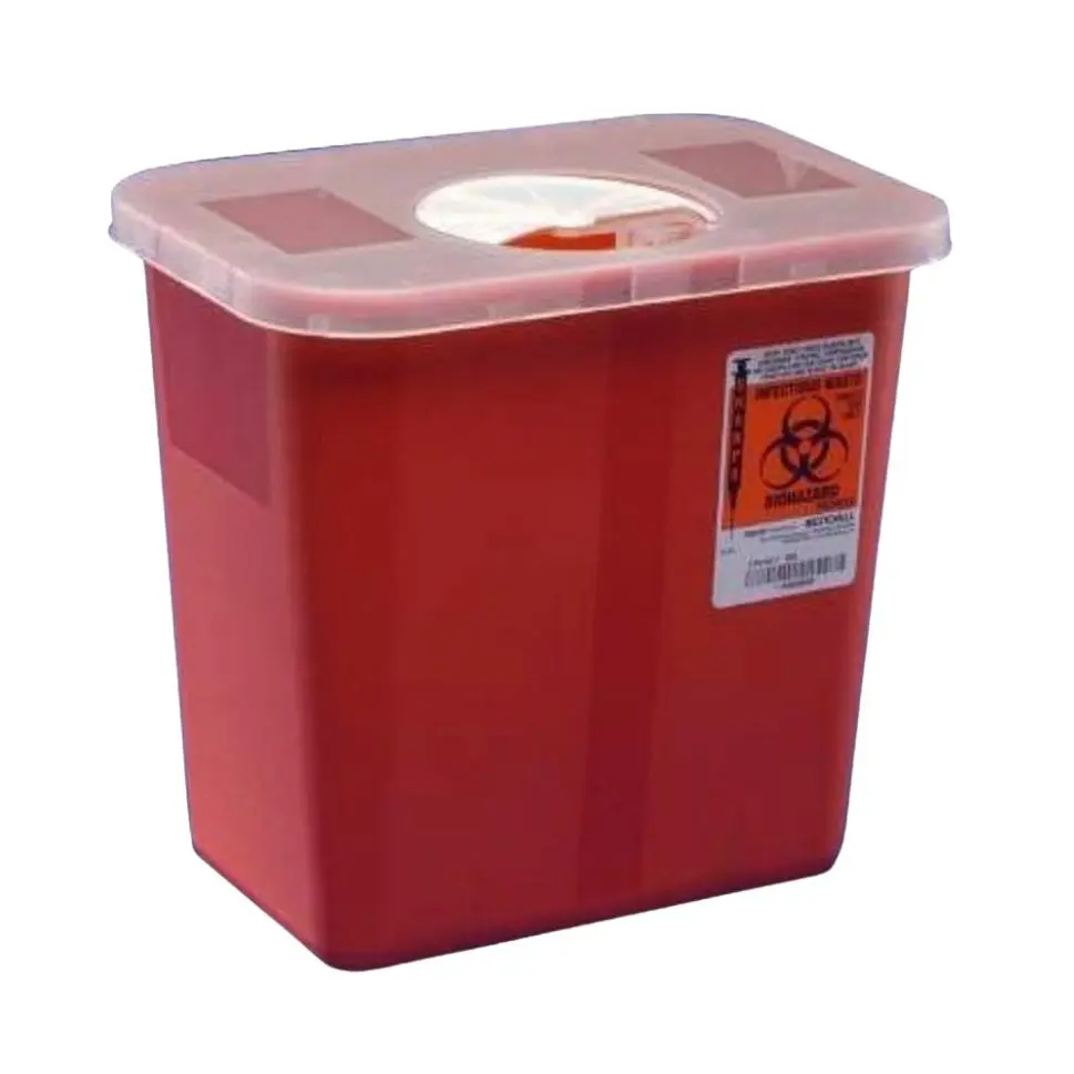Covidien 8970 SharpSafety Sharps Container Rotor Lid Red 2 Gal. CS/10