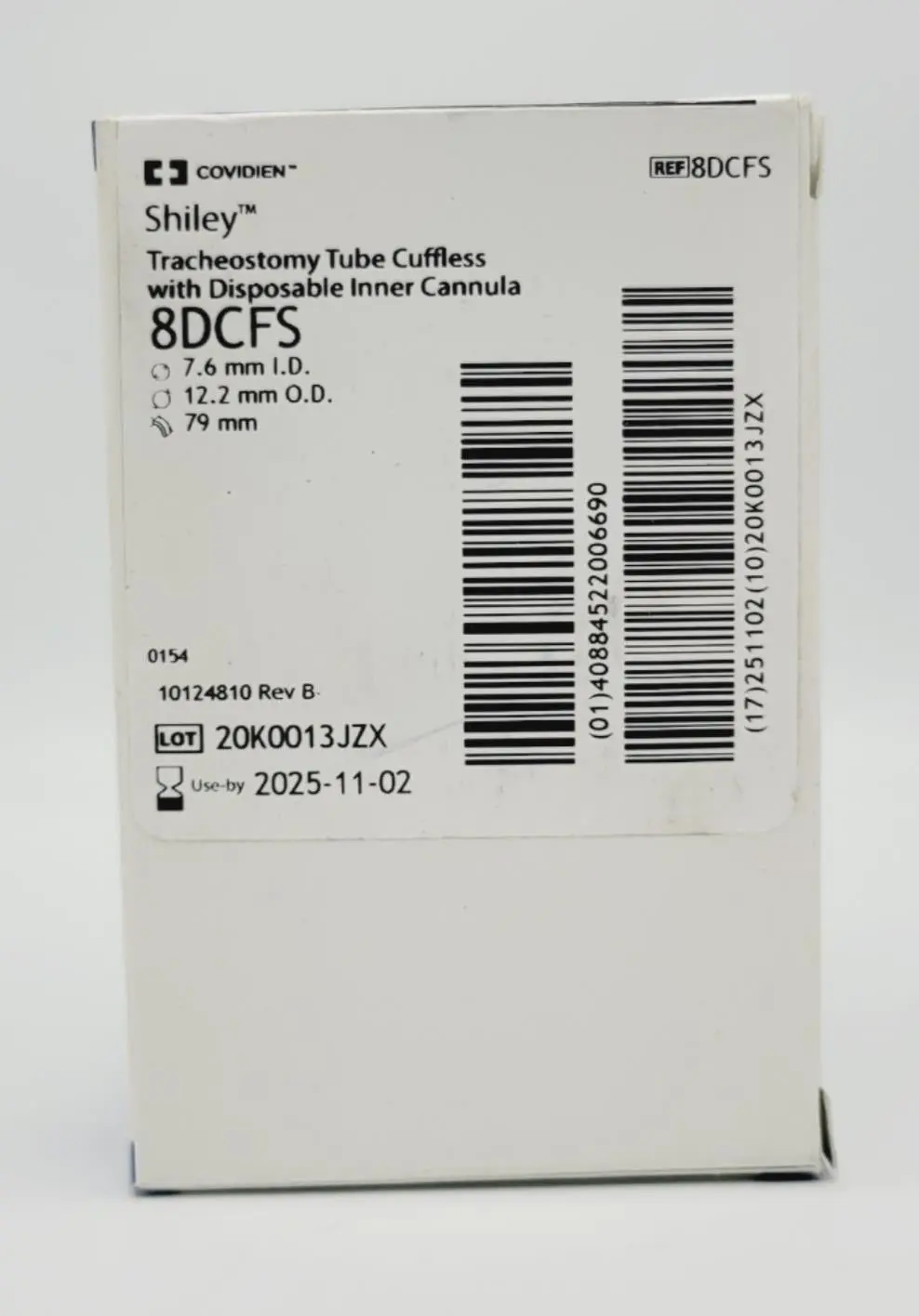 Covidien 8DCFS Shiley Tracheostomy Tube Cuffless w/ Disposable Inner Cannula - Image 3