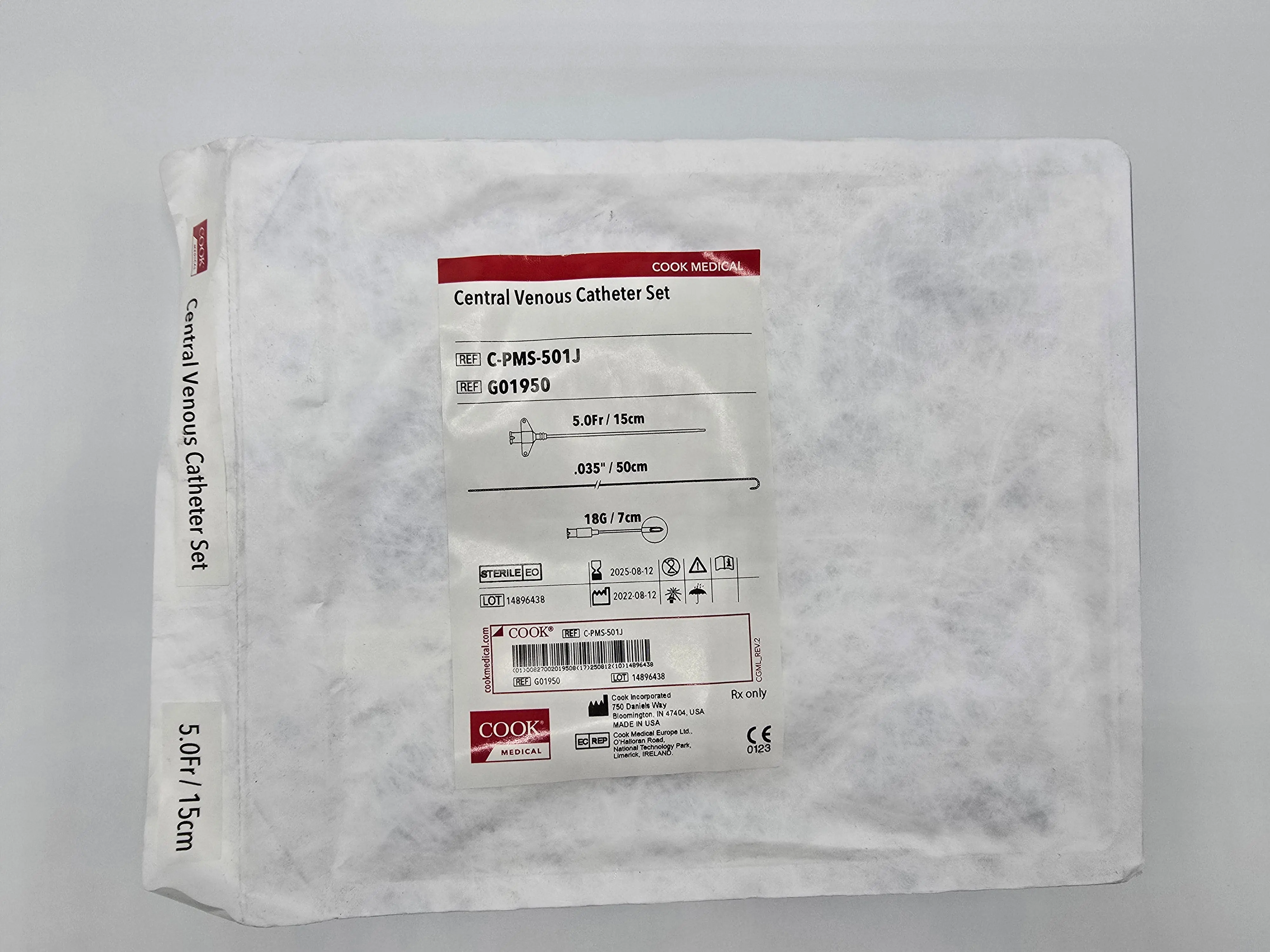 Cook Medical C-PMS-501J Central Venous Catheter Set 5.0Fr. .035" 18G - Image 2