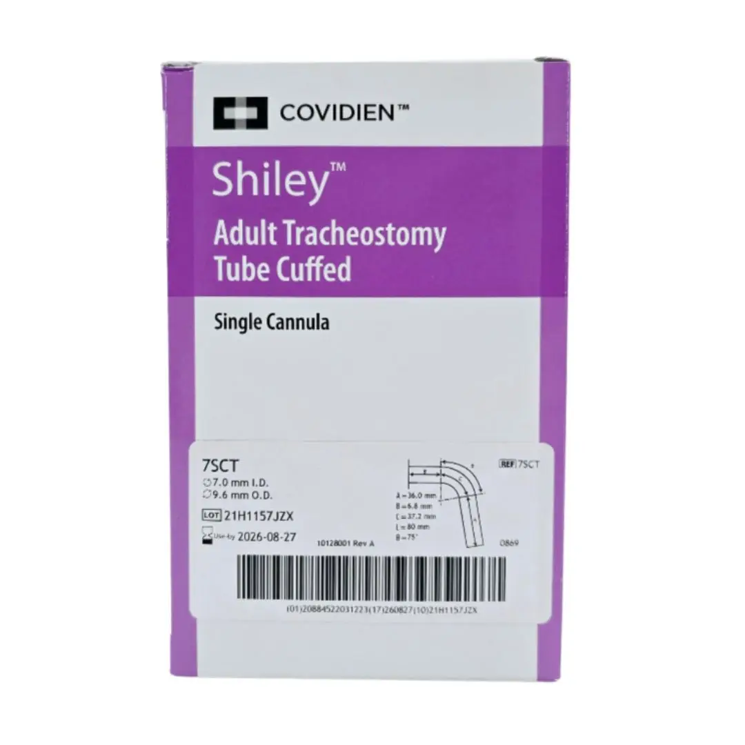 Covidien 7SCT Shiley 7.0mm I.D. Adult Tracheostomy Tube Cuffed Single Cannula