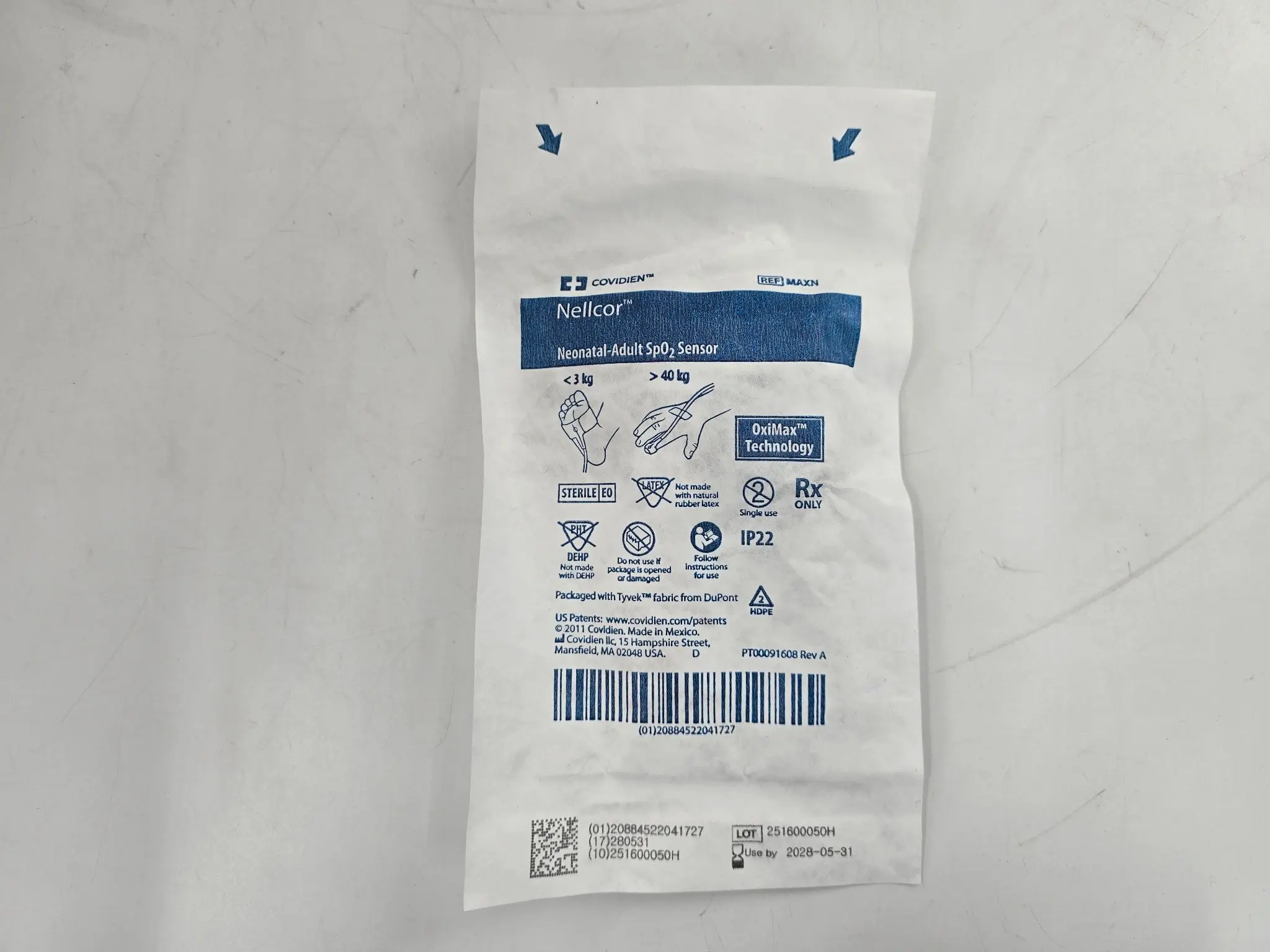Covidien MAXN Neonatal Adult SpO2 Sensor Box of 24 - Image 4