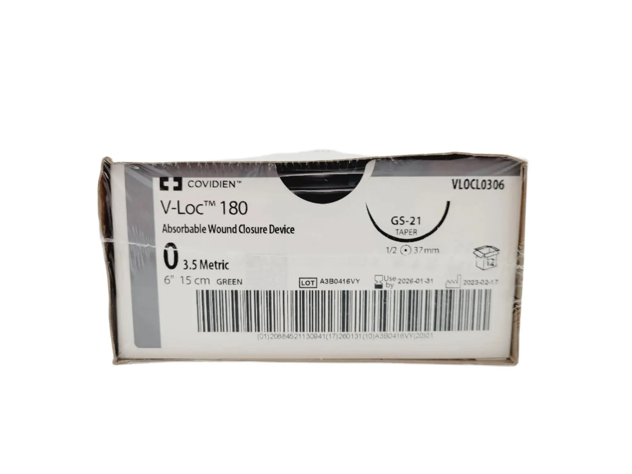 Covidien VLOCL0306 0 V-Loc 180 GREEN 1X6" GS-21 BX/12