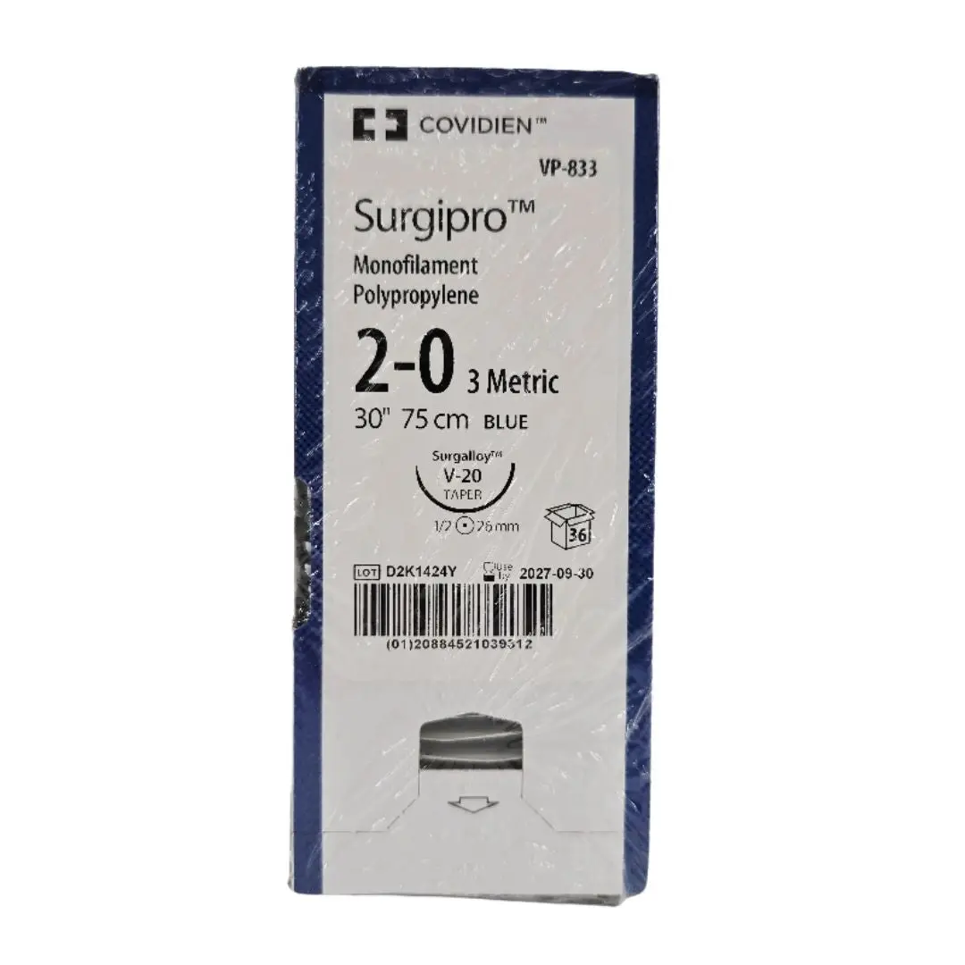 Covidien VP-833 Surgipro 2-0 Blue 1X30" V-20 26mm BX/36