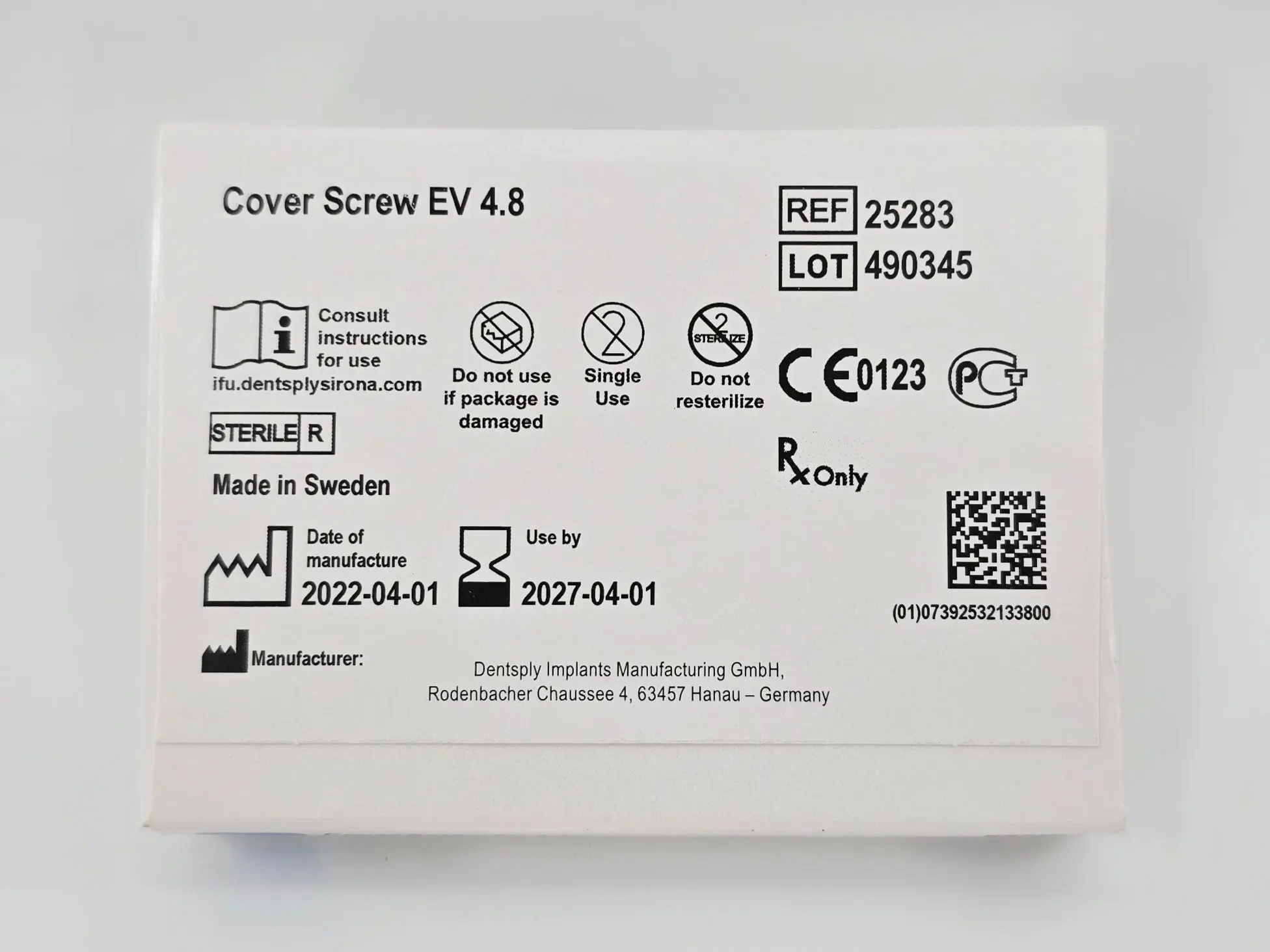 Dentsply Implants Manufacturing 25238 Cover Screw EV 4.8 Astra Tech Implant System - Image 3