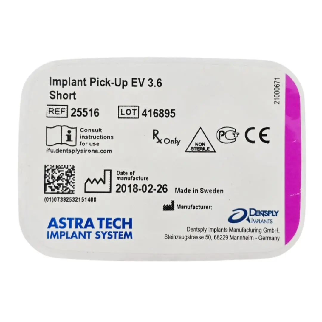 Dentsply Implants Manufacturing 25516 Implant Pick-Up EV 3.6 Short Astra Tech Implant System