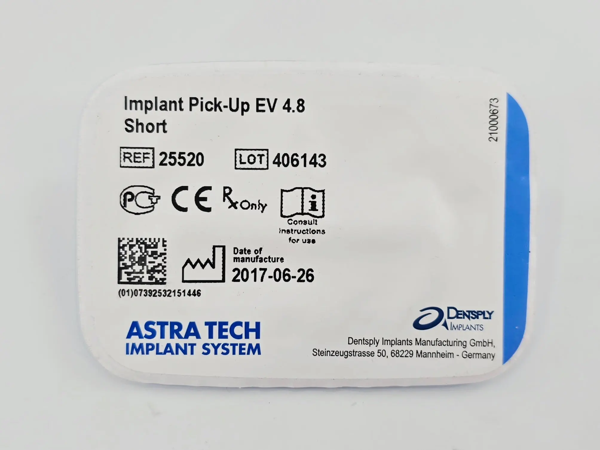 Dentsply Implants Manufacturing 25520 Implant Pick-Up EV 4.8 Short Astra Tech Implant System - Image 2