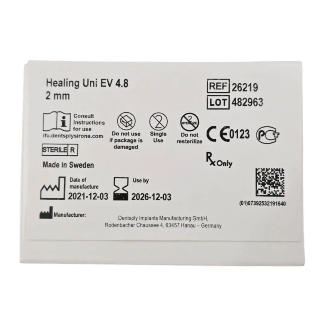 Dentsply Implants Manufacturing 26219 Healing Uni EV 4.8 2mm Astra Tech Implant System