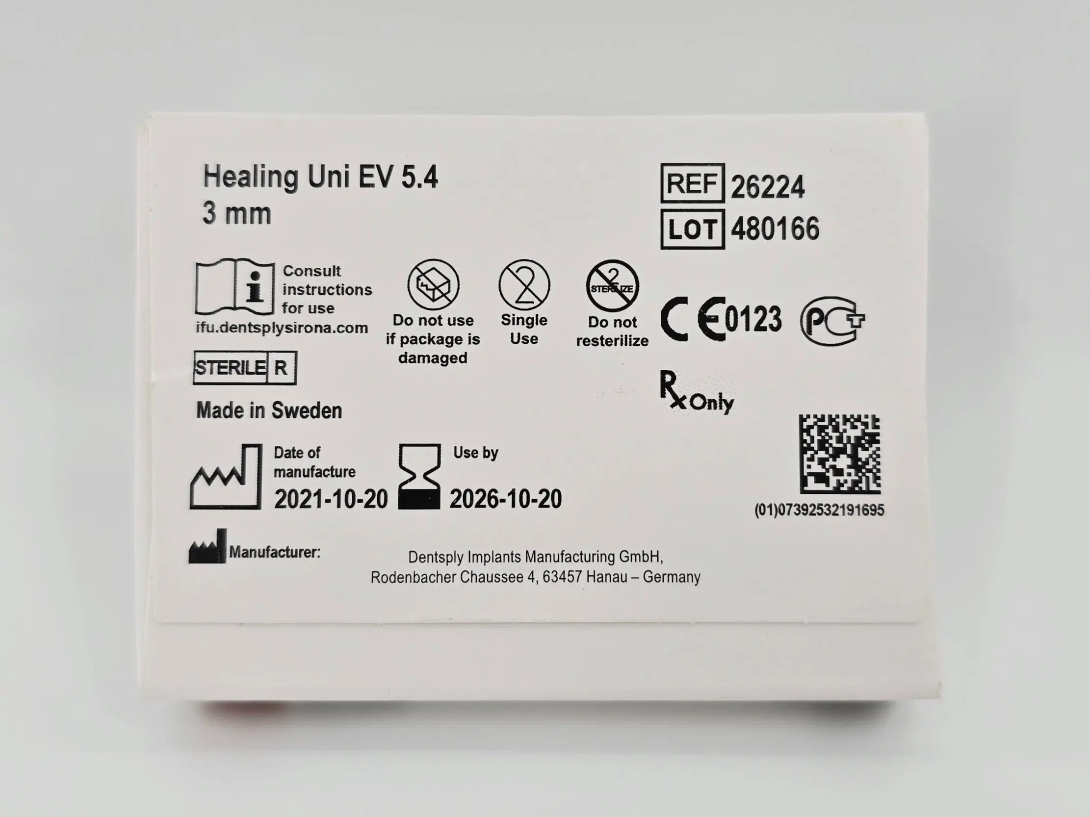 Dentsply Implants Manufacturing 26224 Healing Uni EV 5.4 3mm Astra Tech Implant System - Image 3