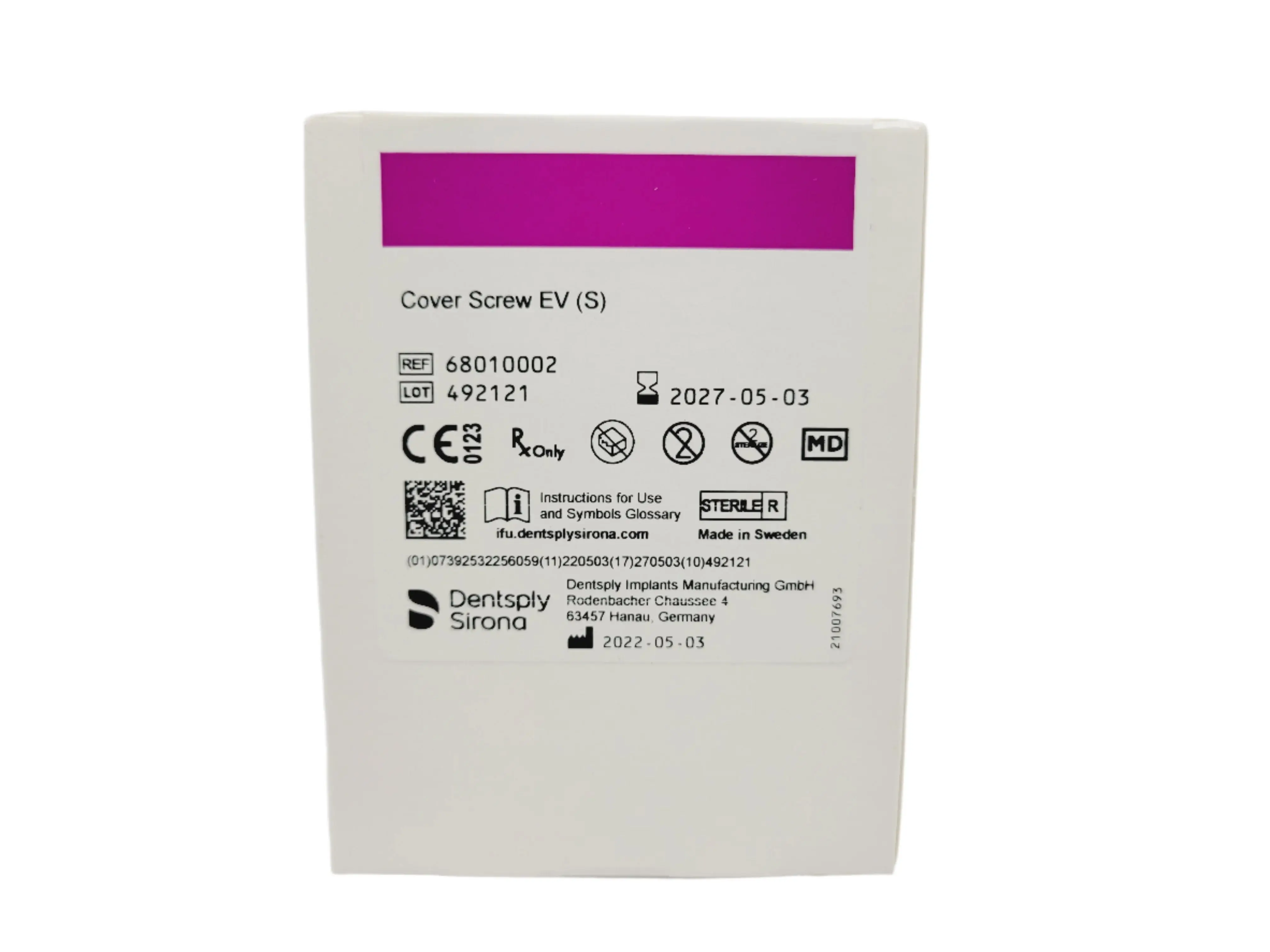 Dentsply Implants Manufacturing 68010002 Cover Screw EV (S)