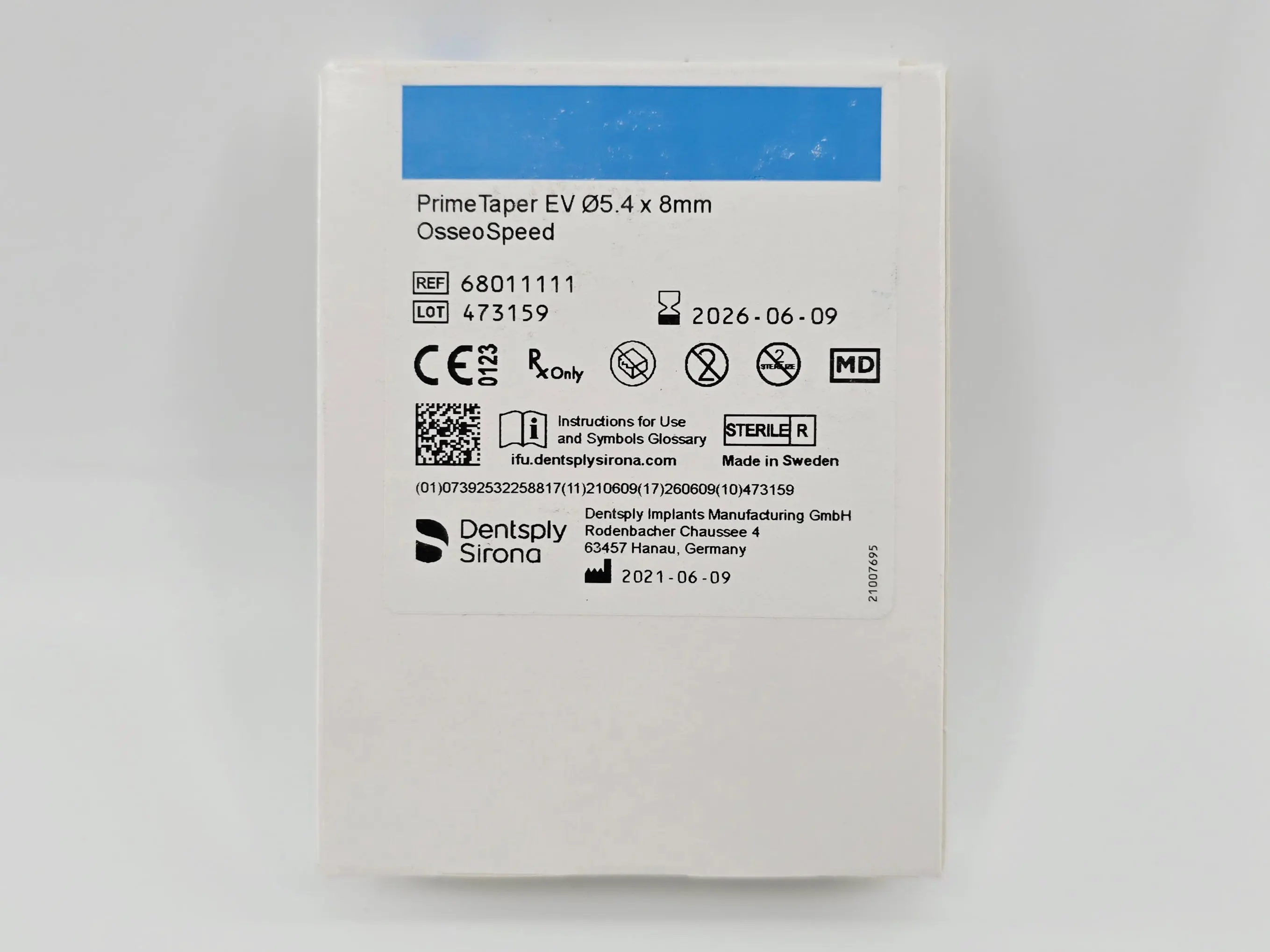 Dentsply Implants Manufacturing 68011111 PrimeTaper EV Ø5.4 x 8mm OsseoSpeed DS Implants - Image 2