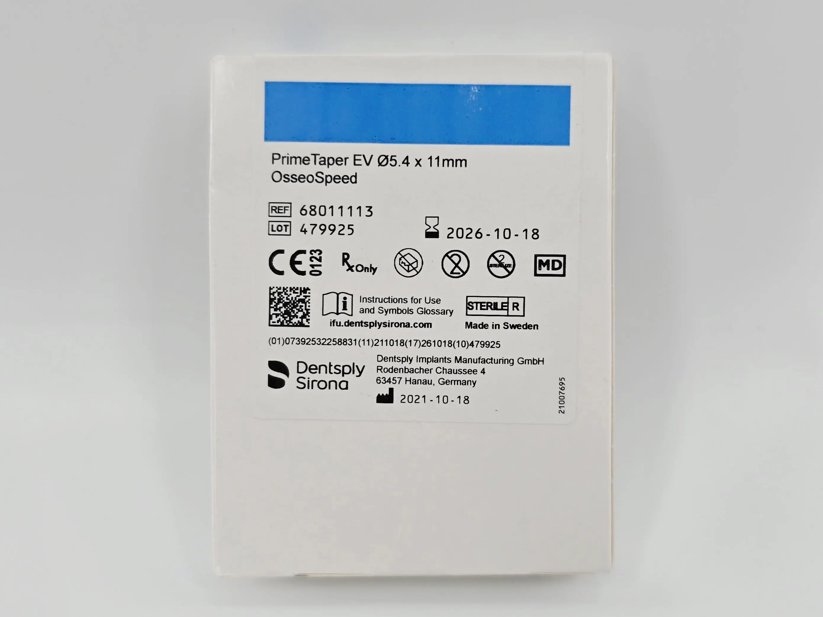 Dentsply Implants Manufacturing 68011113 PrimeTaper EV Ø5.4 x 11mm OsseoSpeed DS Implants - Image 2