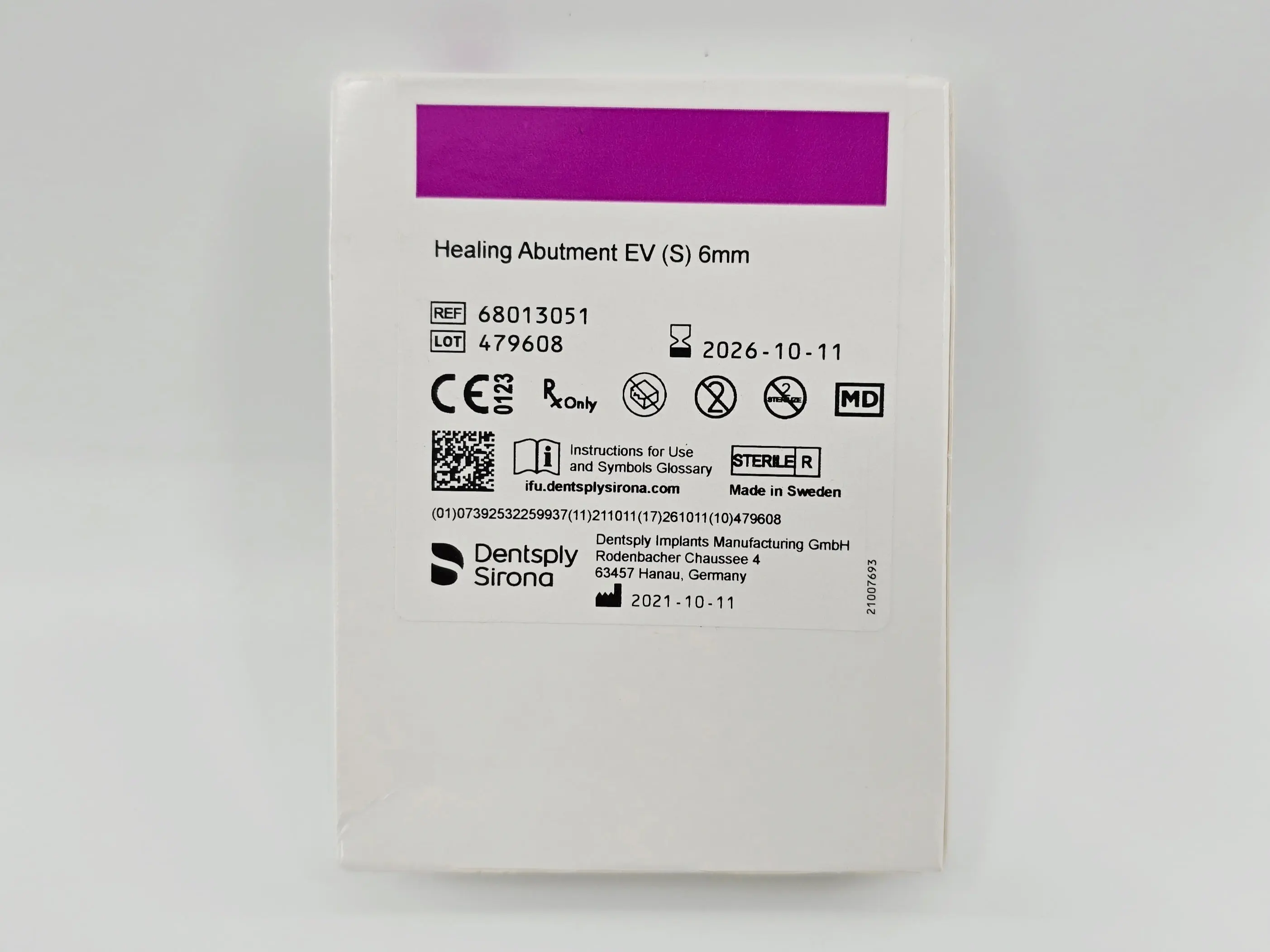 Dentsply Implants Manufacturing 68013051 Healing Abutement EV (S) 6mm DS Implants - Image 2