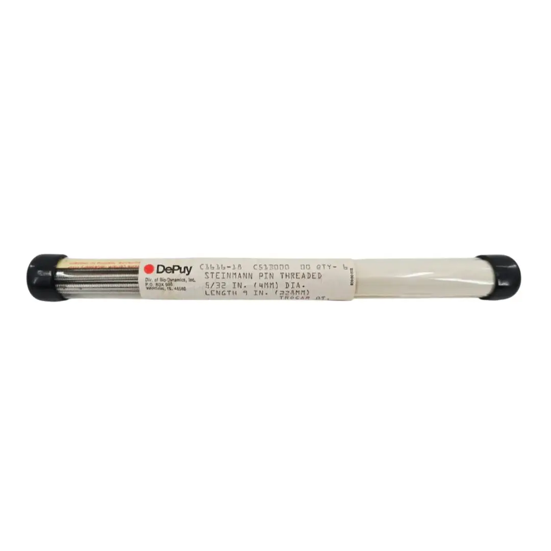 DePuy 1616-18-000 Steinmann Pin Threaded Trocar Point 5/32" x 9" PK/6
