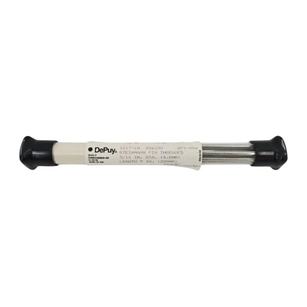 DePuy 1617-18-000 Steinmann Pin Threaded Trocar Point 3/16" x 9" PK/6