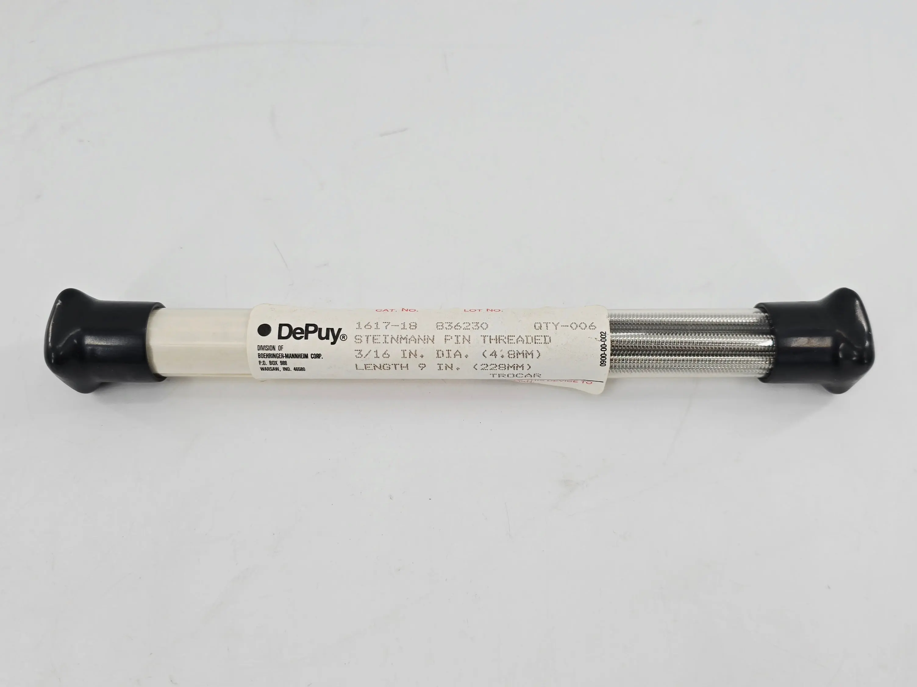 DePuy 1617-18-000 Steinmann Pin Threaded Trocar Point 3/16" x 9" PK/6 - Image 2