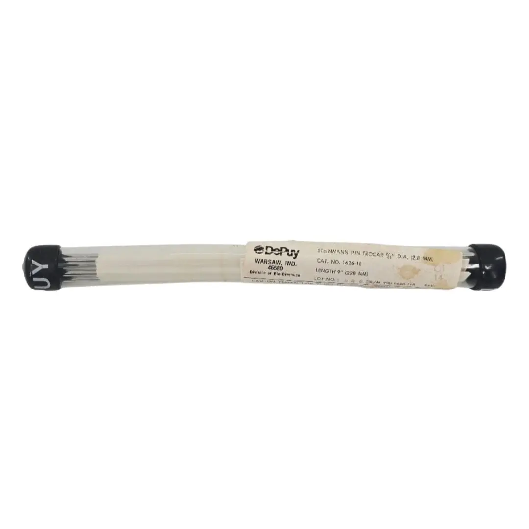 DePuy 1626-18-000 Steinmann Pin Smooth Trocar Point 7/64" (2.8mm) x 9" 6/PK