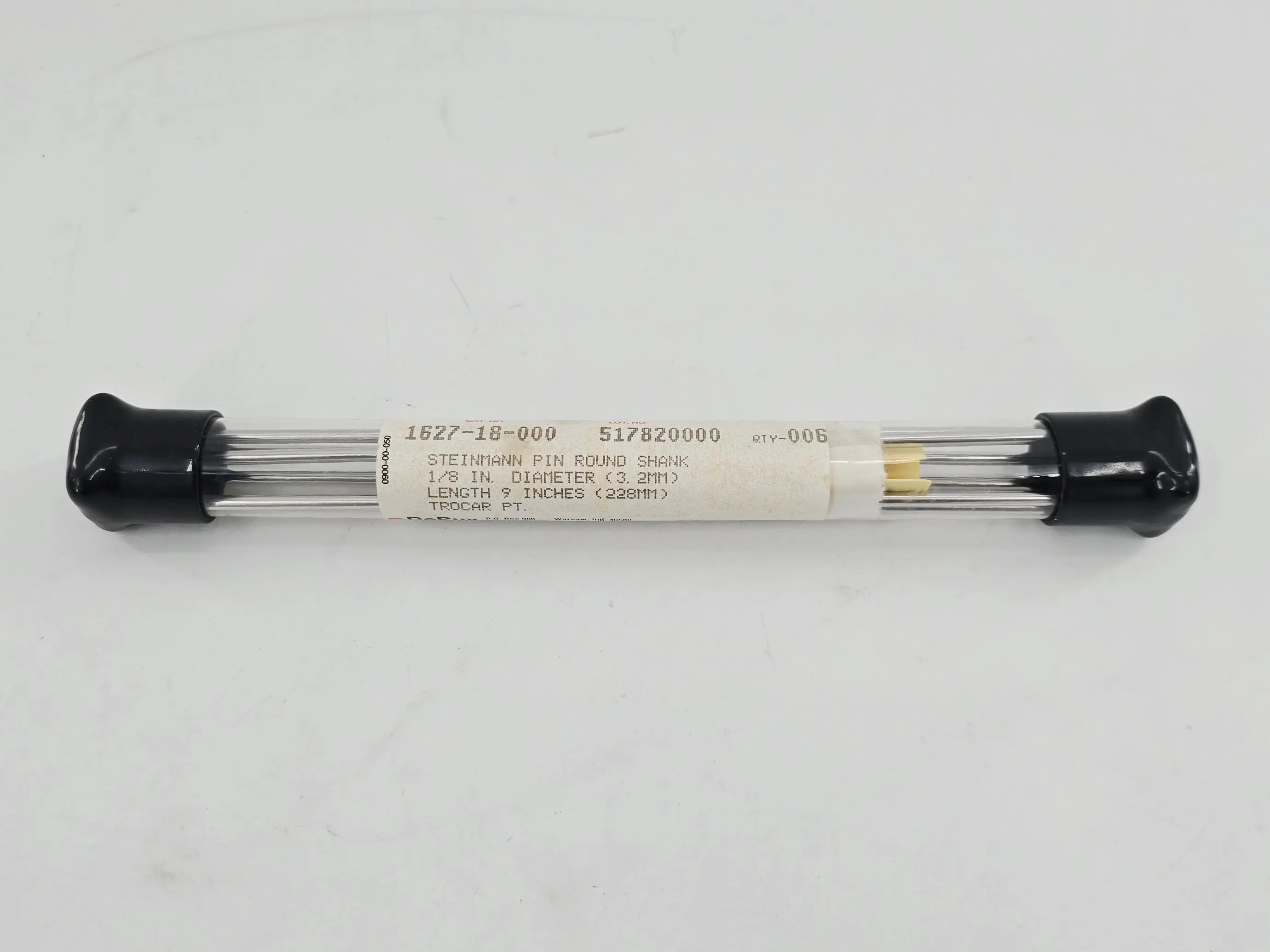 DePuy 1627-18-000 Steinmann Pin Round Shank Trocar Point 1/8" x 9" PK/6 - Image 2