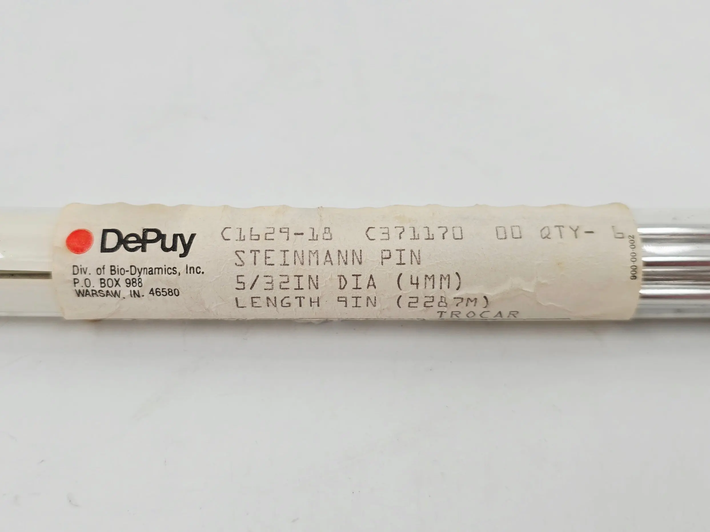 DePuy 1629-18-000 Steinmann Pin Trocar Point 5/32" x 9" PK/6 - Image 3