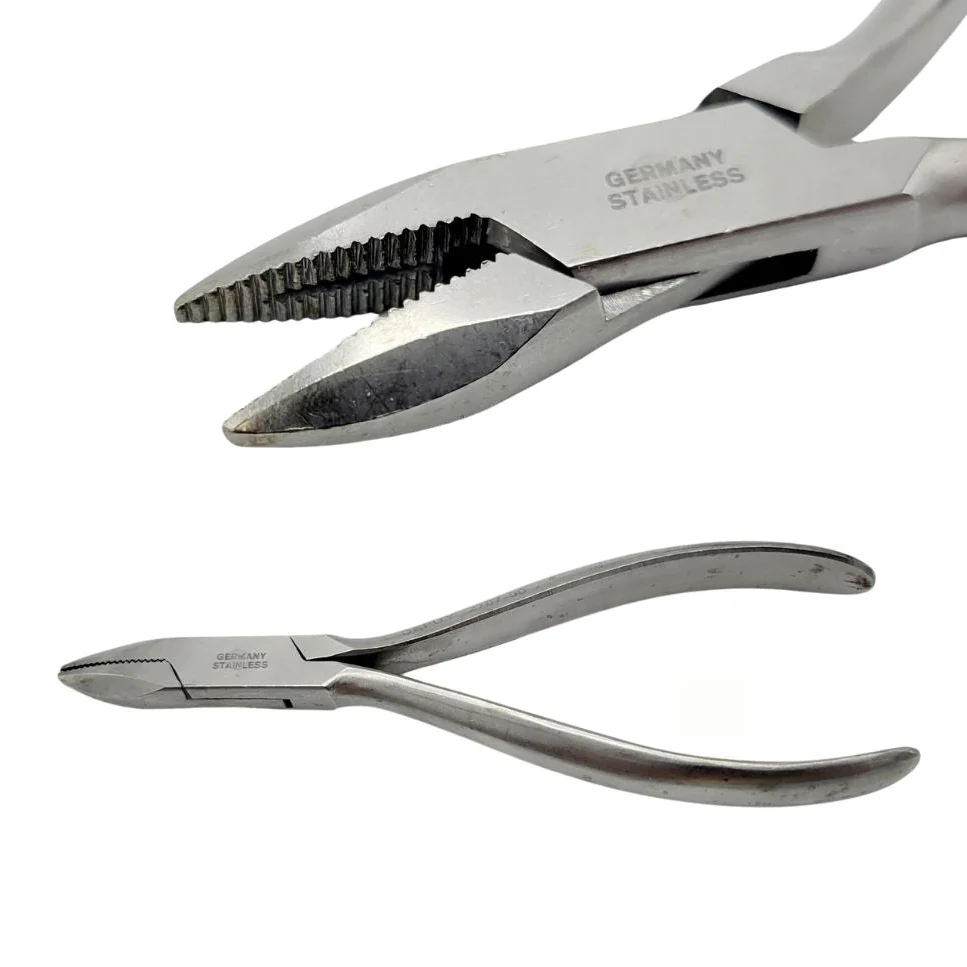 DePuy 2787-00 Flat Nose Pliers Stainless Steel 5mm Orthopedic 6"